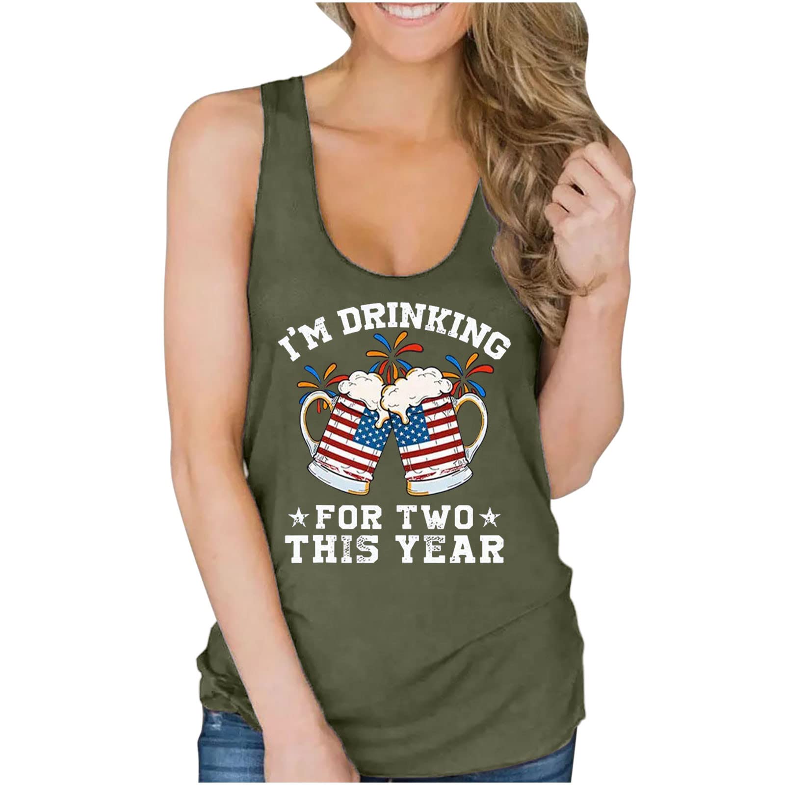 Women's Patriotic Flag Print Sleeveless Tank Top - Stylish Independence Day Vest Blouse for Women | Perfect for 4th of July Celebrations, Summer Outfits & Casual Wear