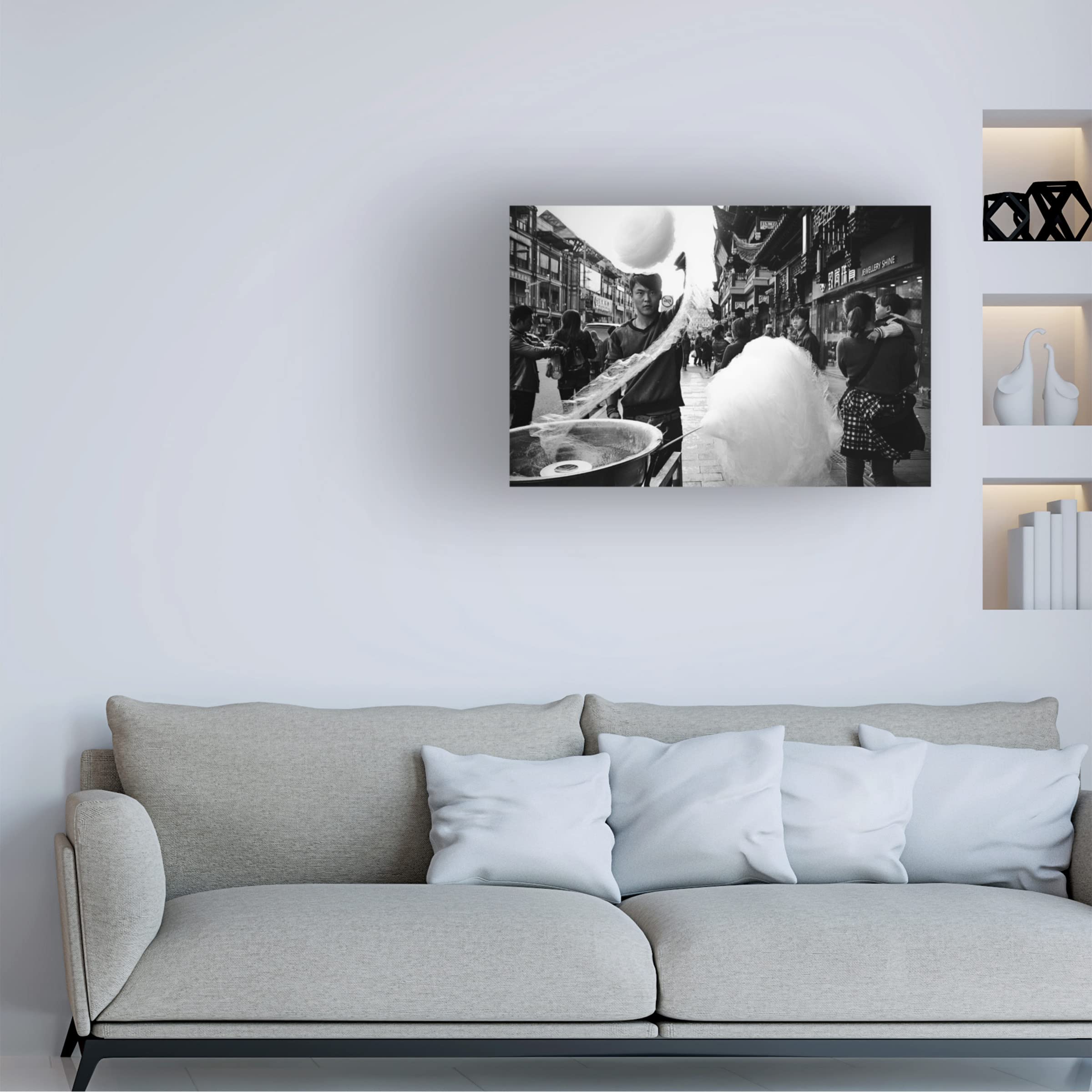 Trademark Fine Art 'Shanghai China 2013' Canvas Wall Art Print by Hiroyuki Nakada - Modern Asian Cityscape Painting for Living Room, Office & Home Decor