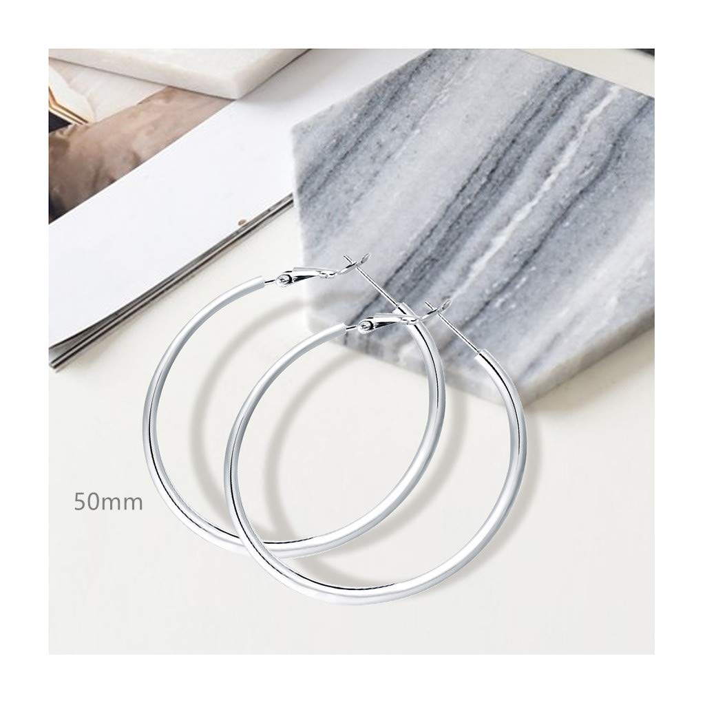 925 Sterling Silver Hoop Earrings for Women - Large Post Hoop Earrings Set, Hypoallergenic Dainty Jewelry Gift for Her | Perfect for Everyday Wear, Date Night & Special Occasions