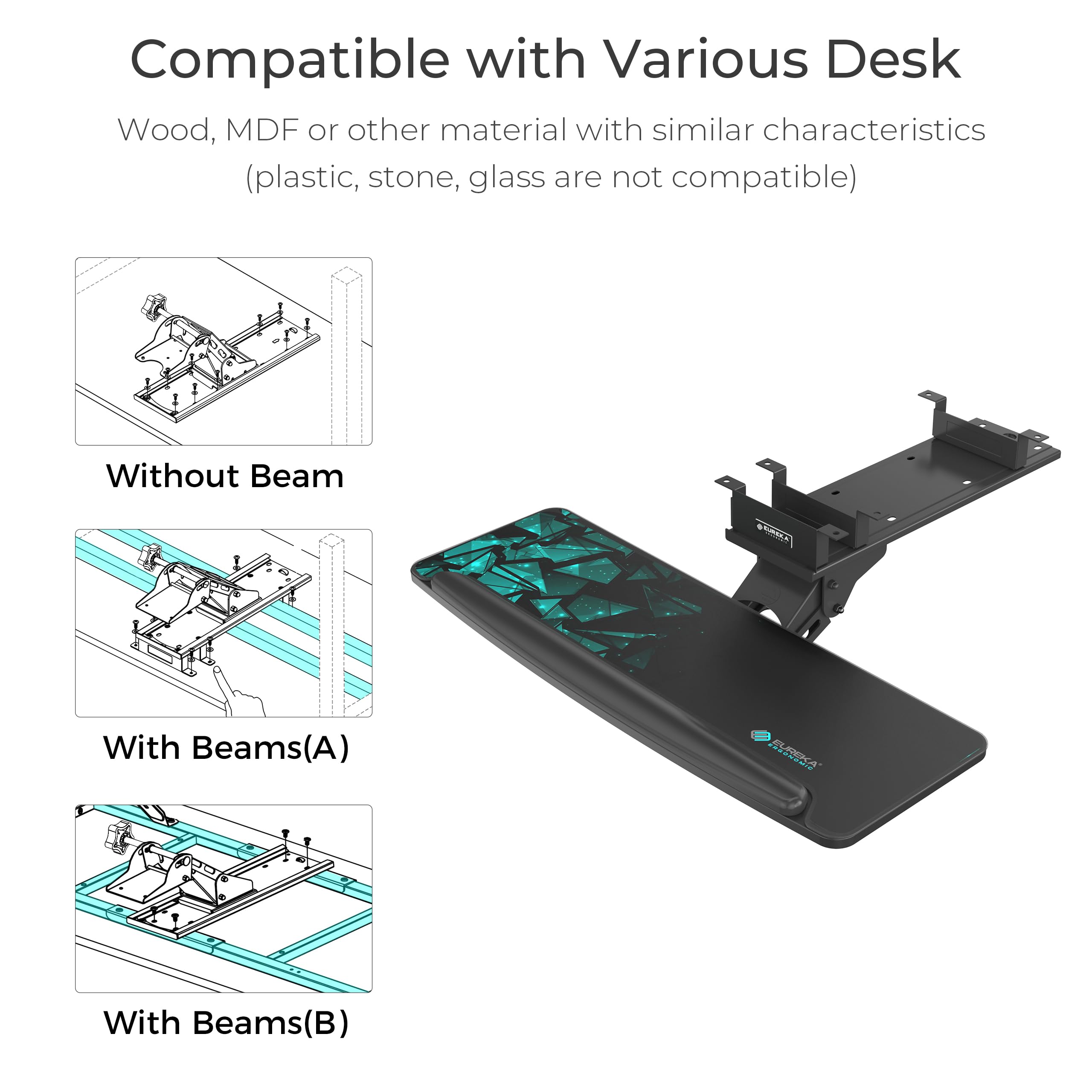 EUREKA ERGONOMIC Under Desk Keyboard Tray - 28x10