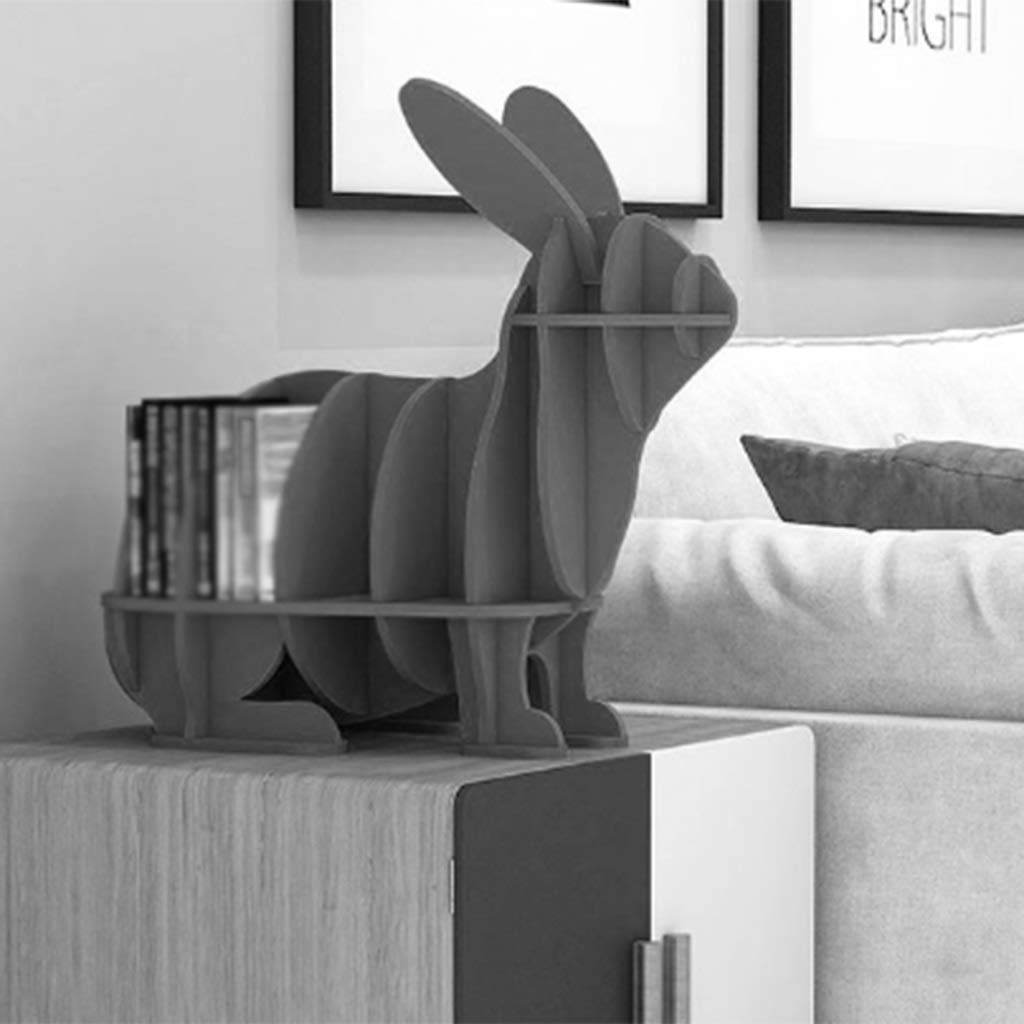 Kids Book Shelf Organizer - Rabbit-Shaped Floor Book Display Shelf for Children's Room | Eco-Friendly High-Density Board, No Assembly Needed | Perfect for Bedroom, Playroom & Classroom Organization