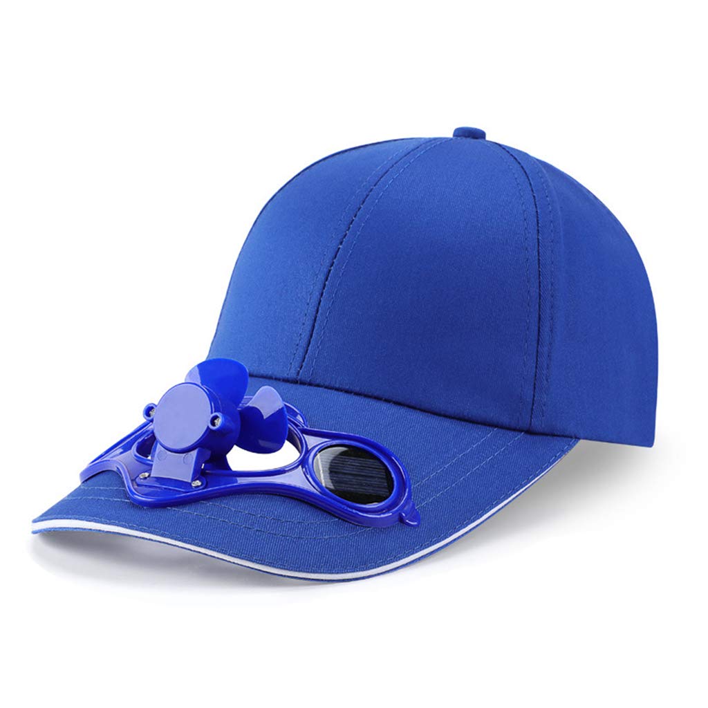 IOOOFU Solar Powered Cooling Fan Baseball Cap - Adjustable Sun Visor Hat for Men & Women, UV Protection, Outdoor Sports, Hiking, Fishing & Summer Activities (Dark)