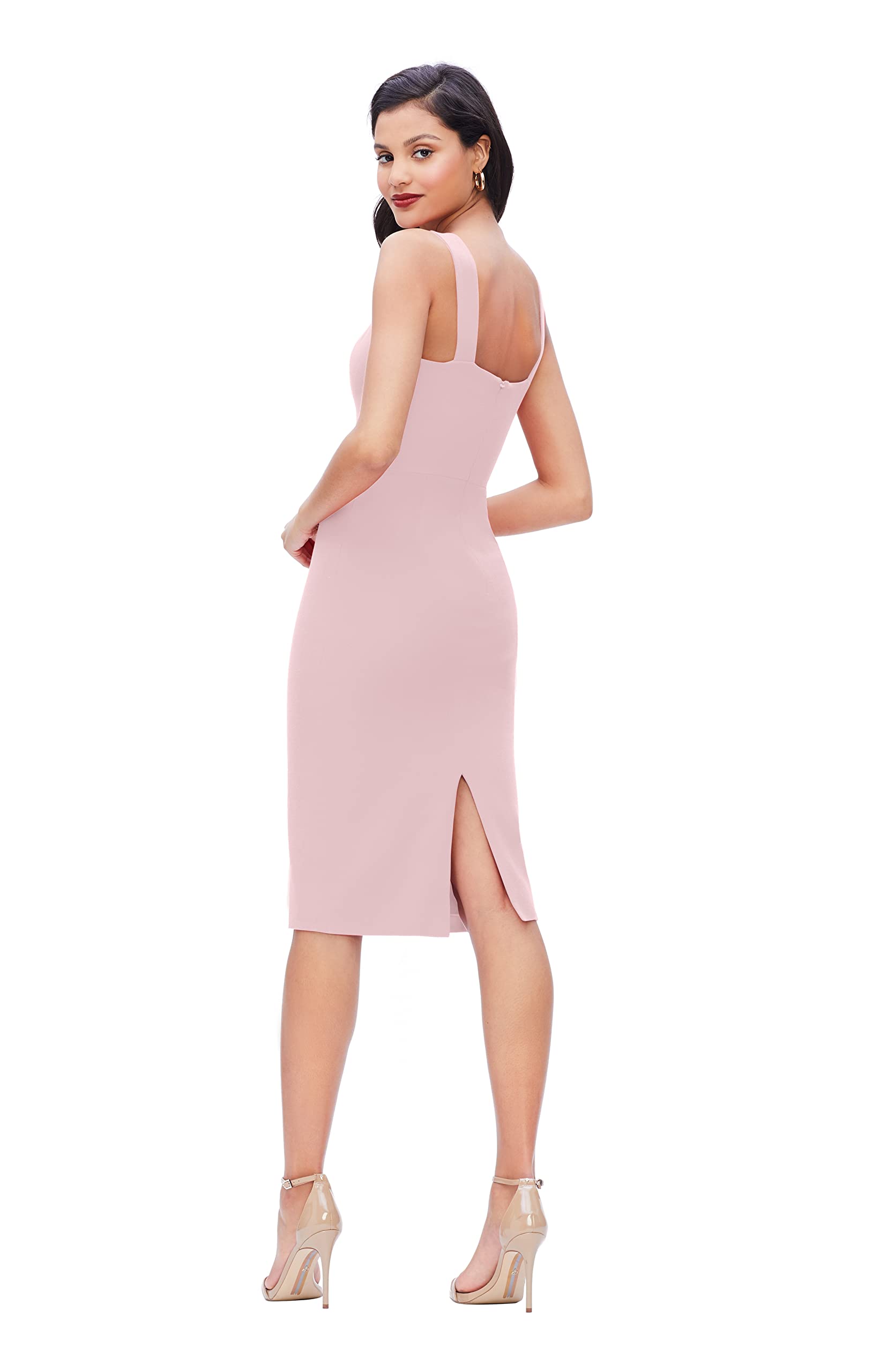 Dress the Population Women's Nicole Sweetheart Neck Bodycon Midi Dress - Elegant Body-Hugging Cocktail Dress for Parties, Date Nights & Special Occasions
