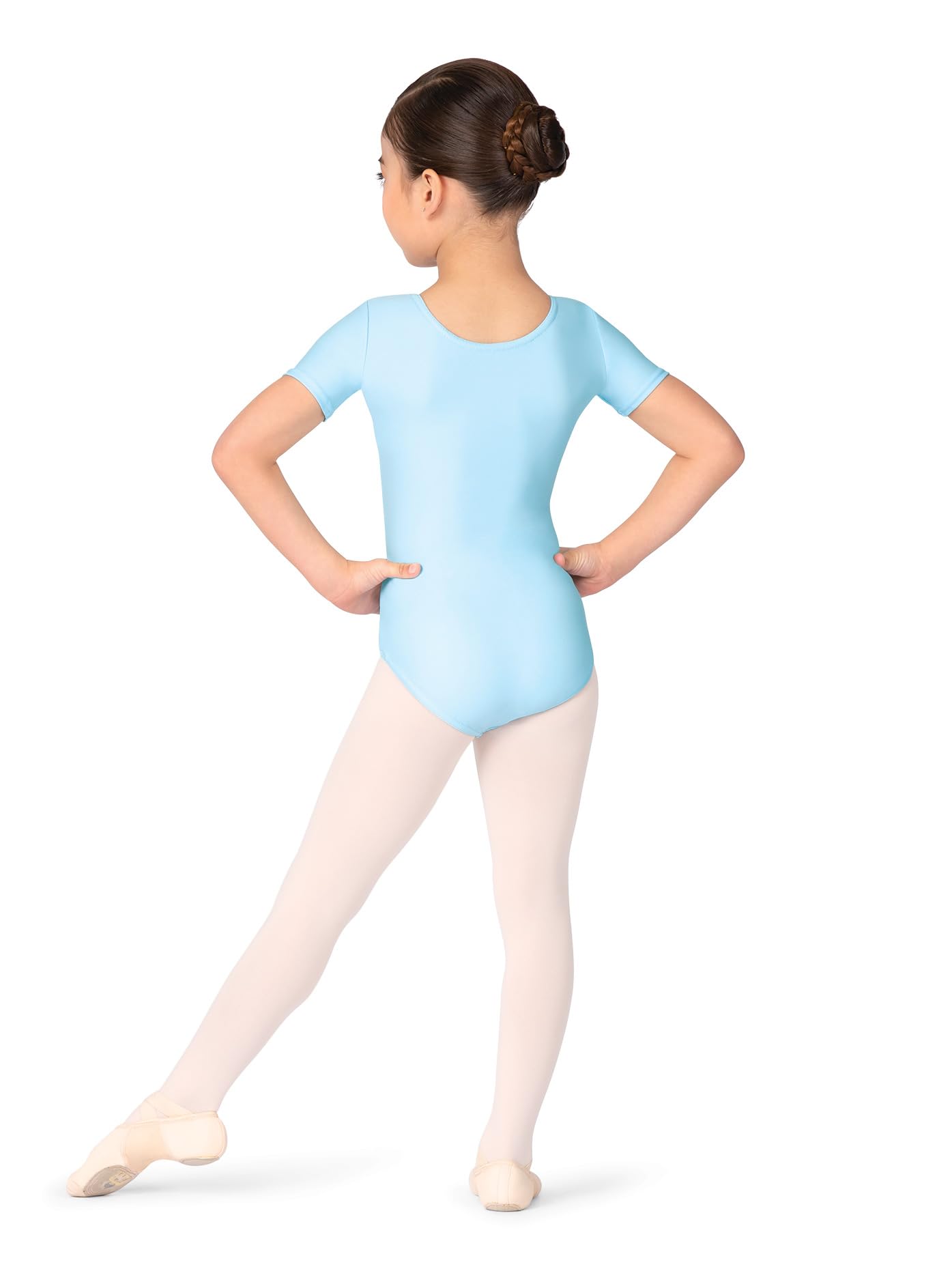 Girls Dance Leotard Short Sleeve - Ballet Gymnastics Leotards for Kids - Perfect for Ballet Class, Dance Practice & Performance
