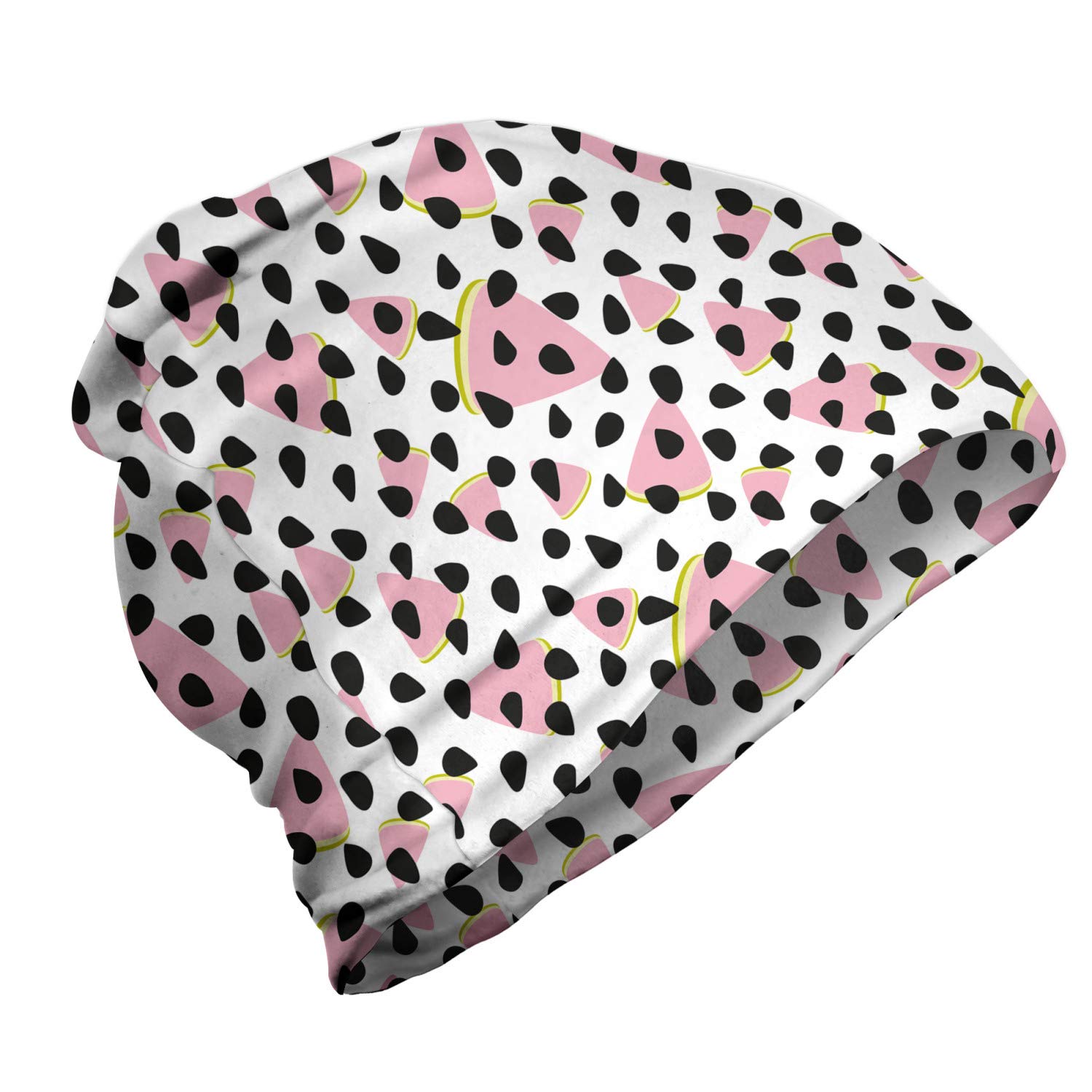 Ambesonne Unisex Beanie - Watermelon Slice Design for Men & Women | Warm Winter Hat for Hiking, Outdoor Activities & Casual Wear