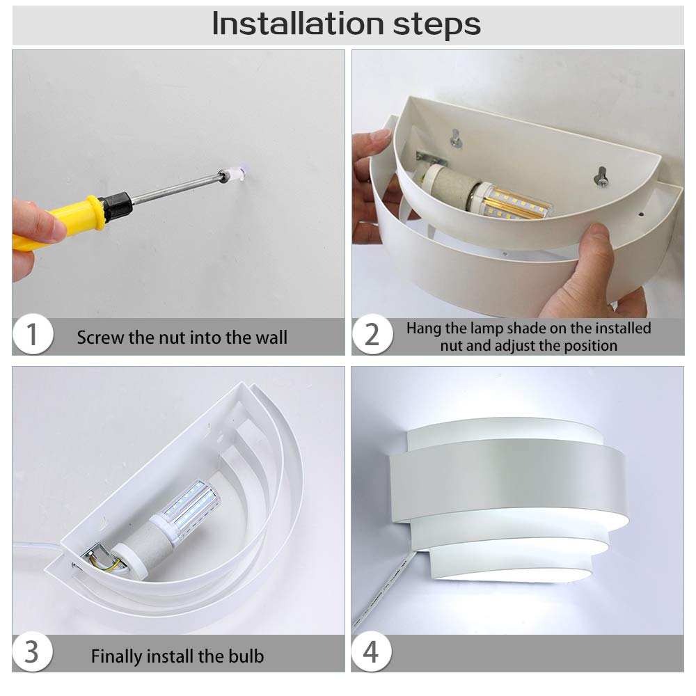 Glighone LED Wall Lights Indoor - Modern Up Down Wall Sconce Lighting with Bulbs Included | Uplighter & Downlighter for Living Room, Bedroom, Corridor, Hallway | Cool White Finish | Energy-Efficient Home & Office Decoration Lighting