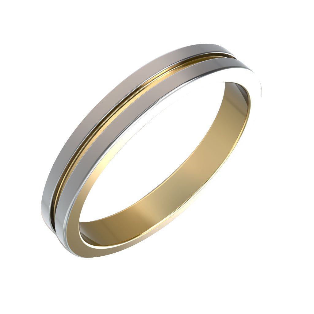 14K Dual Tone White Gold & Yellow Gold Wedding Band for Women - Elegant Stackable Ring for Bridal, Anniversary, or Everyday Wear | JewelsForum