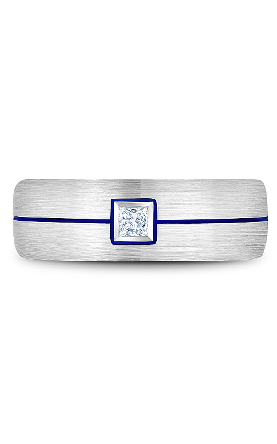 Bleu Royale Men's Wedding Band Ring - 8mm Comfort Fit Tungsten Carbide with Brushed Finish - RYL 027WD75 - Perfect for Engagement, Anniversary & Formal Occasions