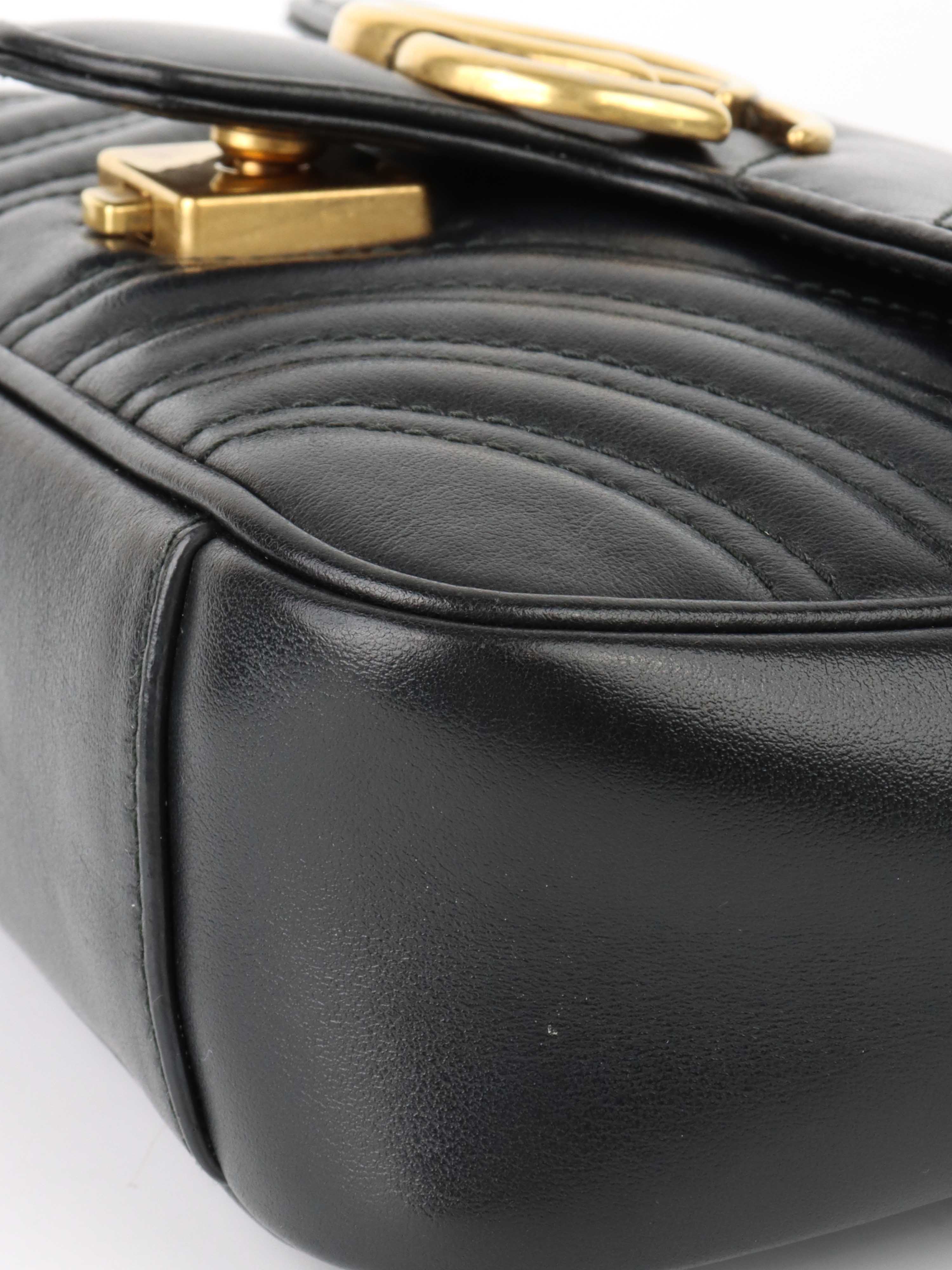 Gucci Black Mini Marmont Shoulder Bag - Luxury Leather Crossbody Purse for Women, Perfect for Date Night & Evening Events