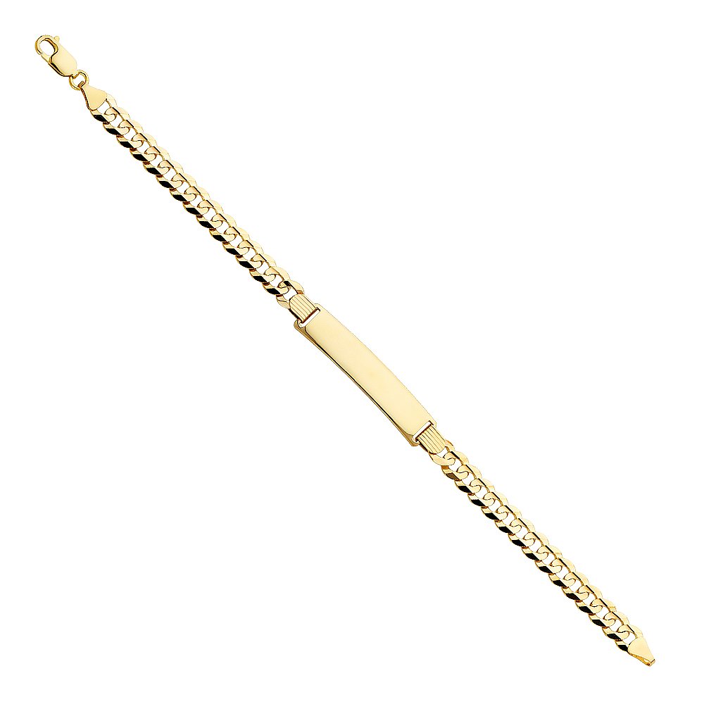 14K Yellow Gold Cuban ID Bracelet - 8.5