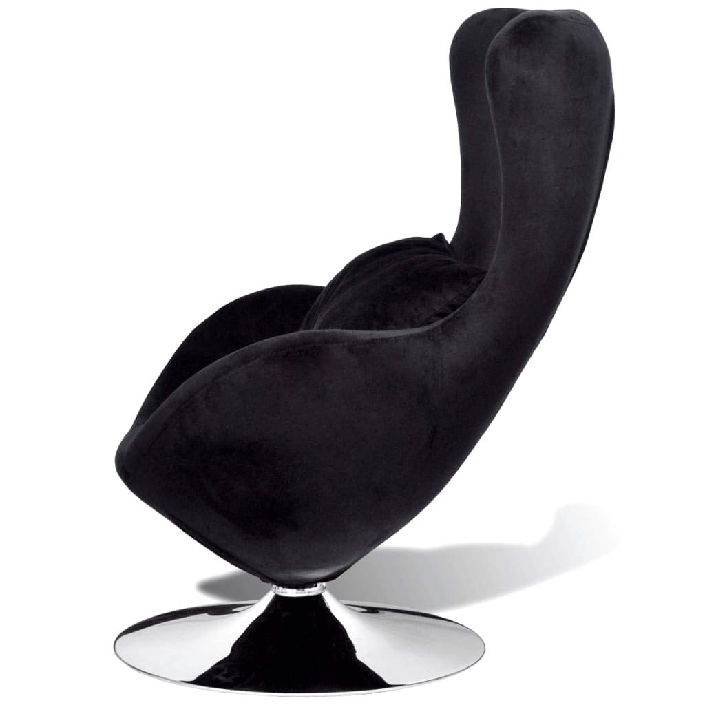 Stylish Black Egg-Shaped Armchair - Modern Accent Chair for Living Room, Bedroom, or Office Decor