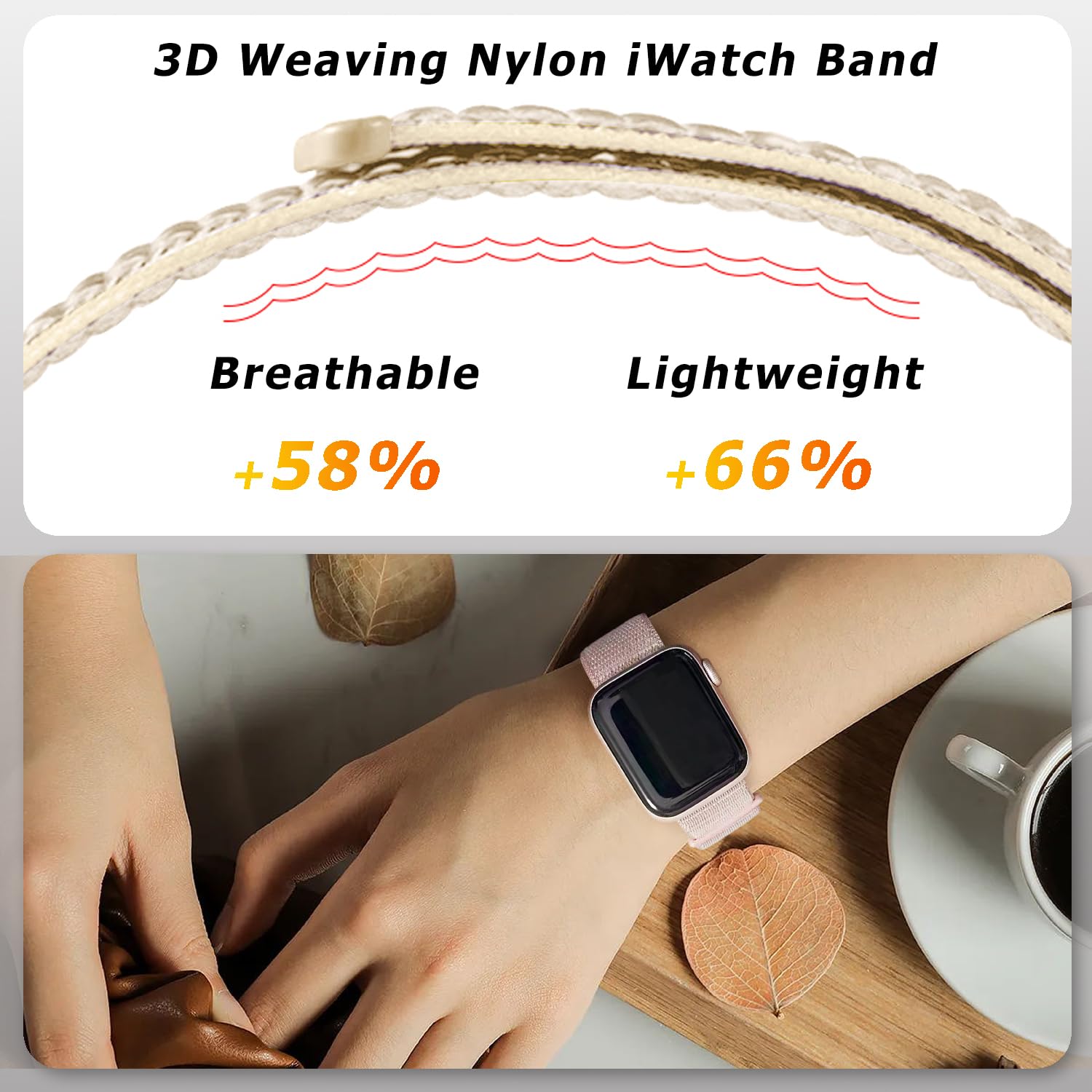 Nylon Sport Loop Bands for Apple Watch - Compatible with 38mm 40mm 41mm 42mm 44mm 45mm 49mm - Stretchy Breathable Strap for iWatch Series 9/8/7/6/5/4/3/2/SE/Ultra - Perfect for Workouts, Running & Everyday Wear (Dark Black)