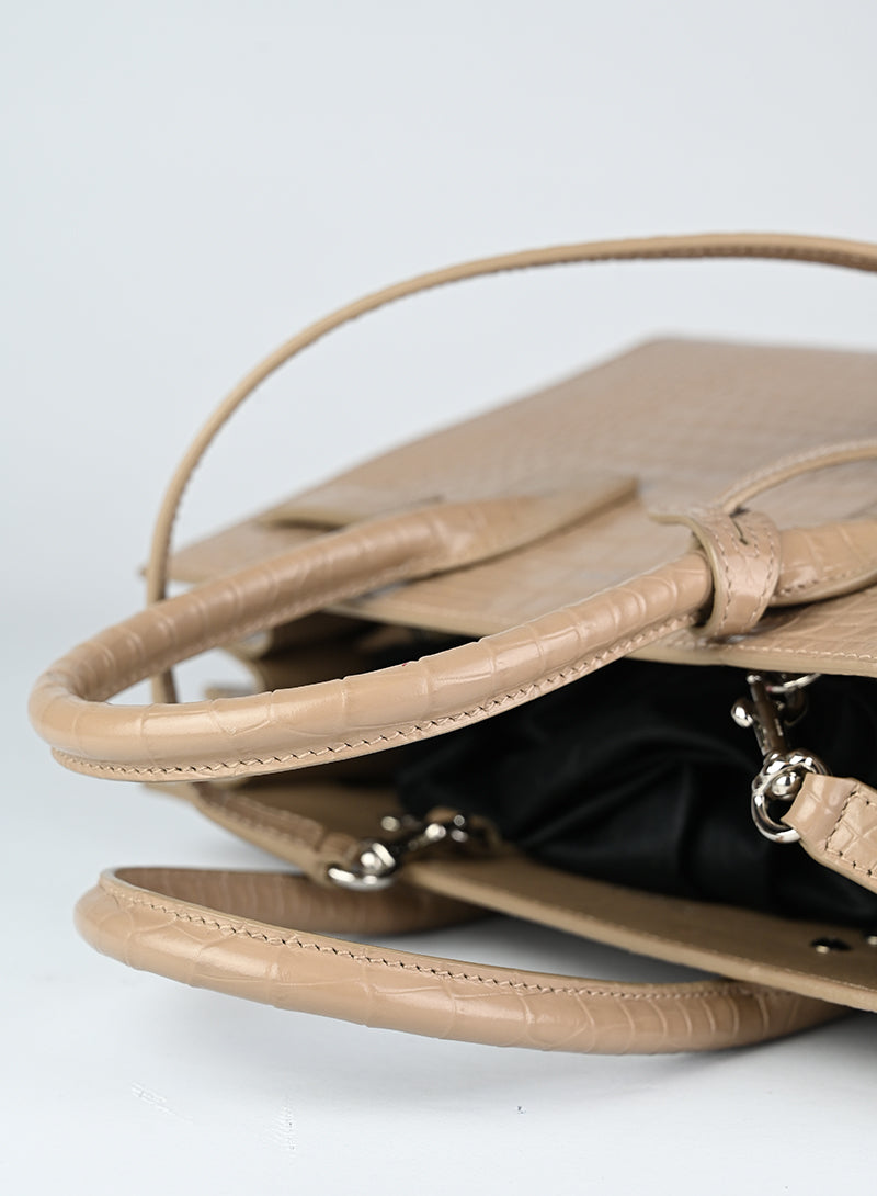Saint Laurent Sac de Jour Baby Handbag in Tortora - Luxury Leather Tote Bag for Women, Perfect for Work, Travel & Everyday Use