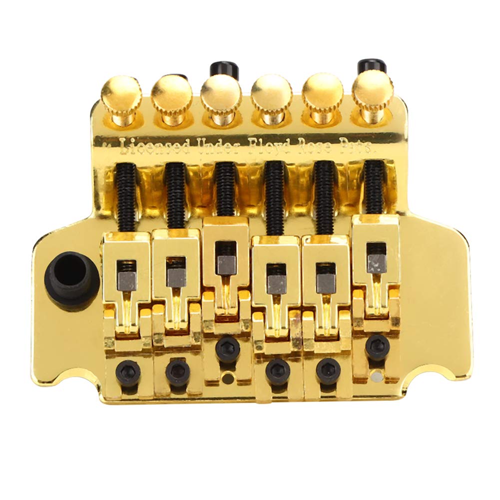 Double Locking Tremolo Bridge System for ST Electric Guitar - Gold | High Stability & Precision Tuning | Perfect for Rock, Metal & Live Performances