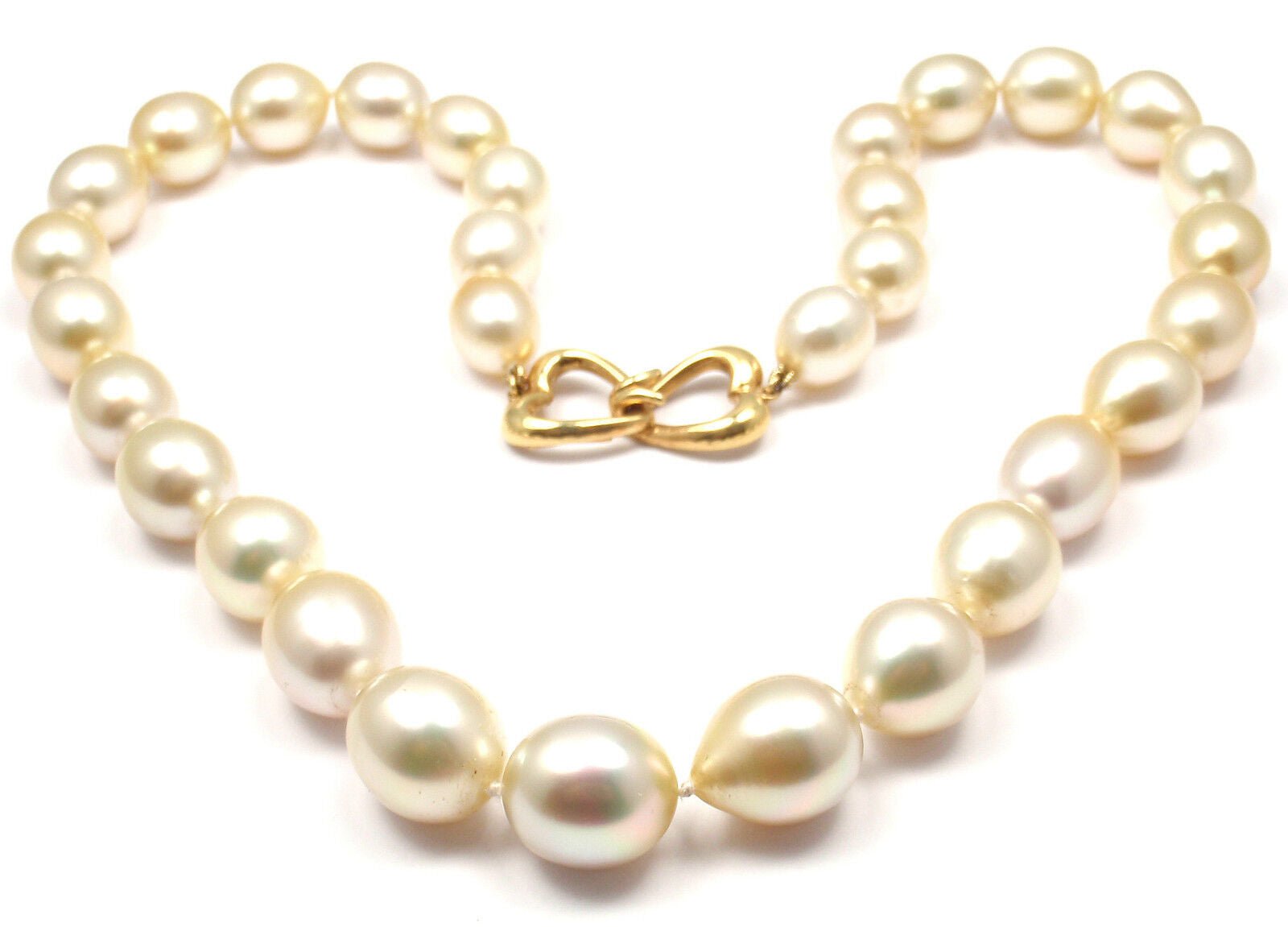 Authentic Andrew Clunn 18k Yellow Gold Golden Tahitian Pearl Necklace - Luxury Pearl Jewelry for Women, Elegant Gift for Anniversary, Wedding & Special Occasions