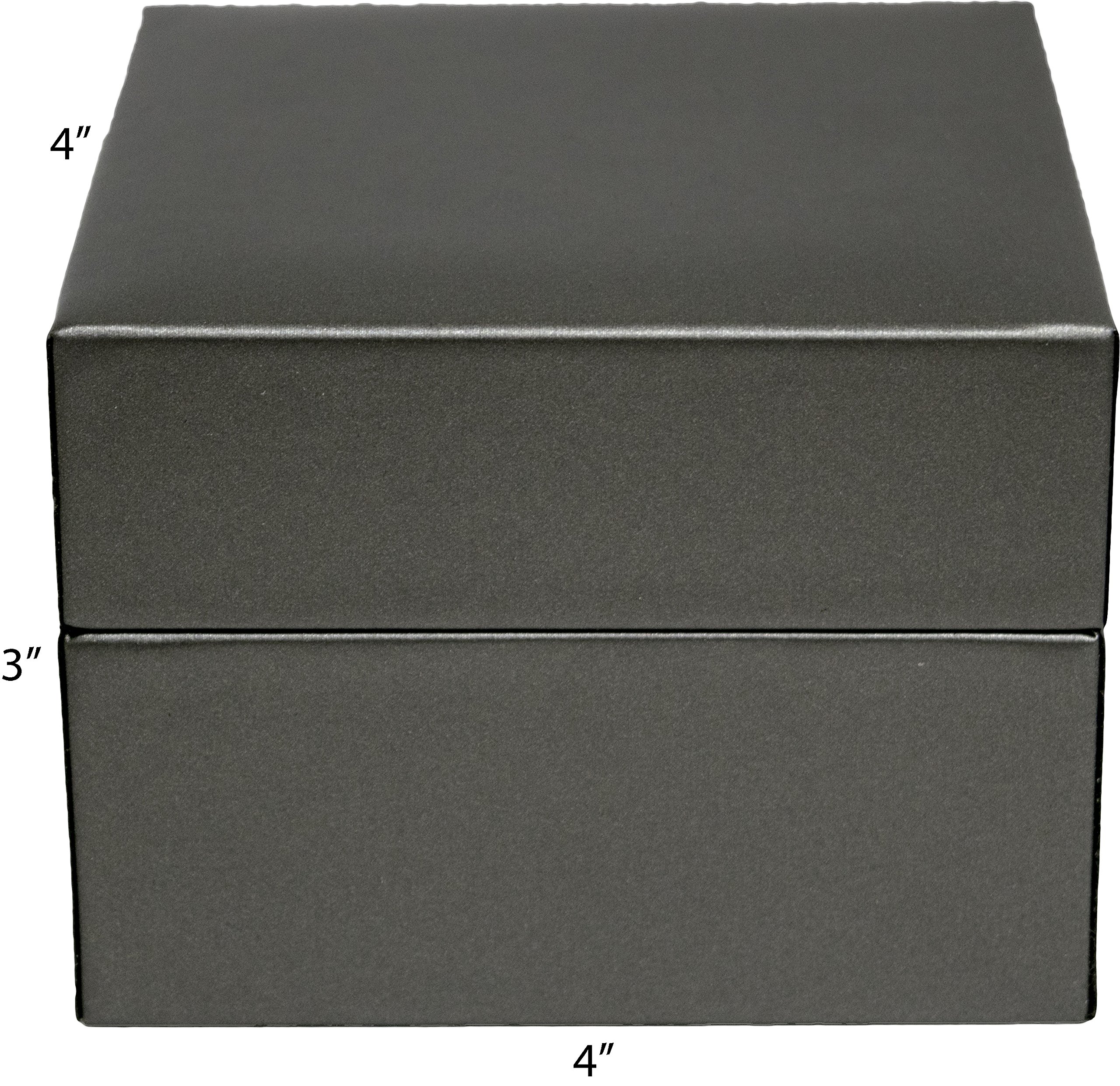 Novel Box® Silver Leather Jewelry Watch & Cuff Bracelet Storage Box with Cleaning Cloth - Premium Watch Organizer for Women & Men, Perfect for Dresser Top, Travel & Gift Presentation