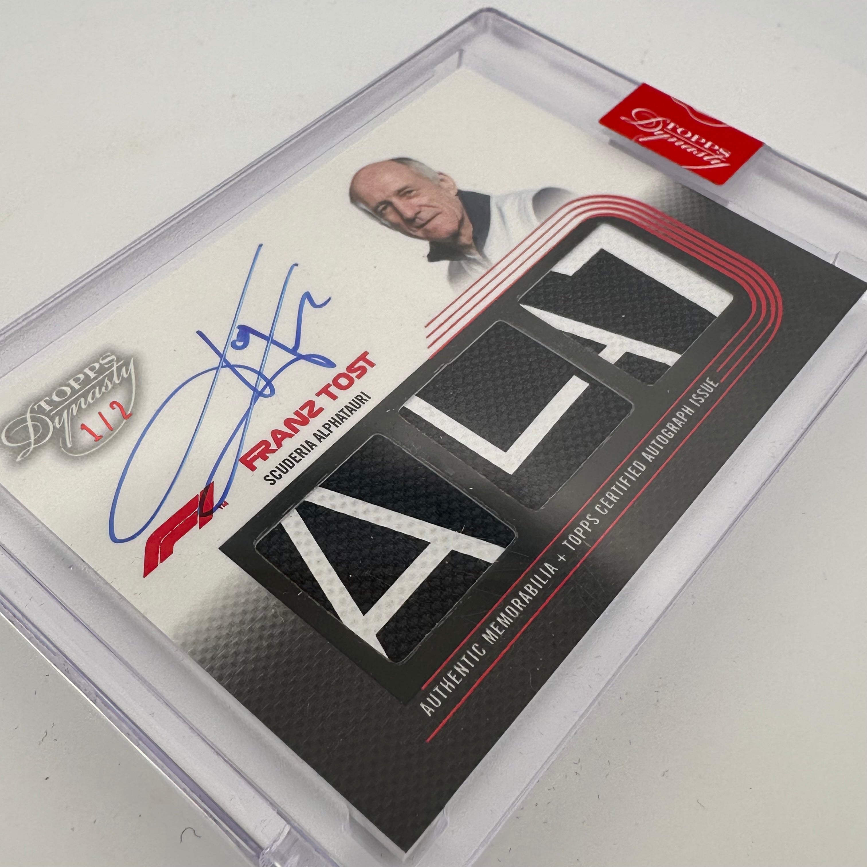 2022 Dynasty Triple Relic Autograph Card #SDTRA FT - Franz Tost Racing Memorabilia - Perfect for F1 Collectors, Sports Fans & Autograph Enthusiasts