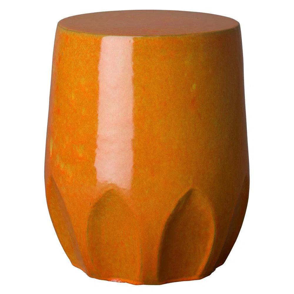 22 Inch Large Calyx Ceramic Outdoor Garden Stool - Perfect for Patio, Porch, Balcony & Backyard Decor