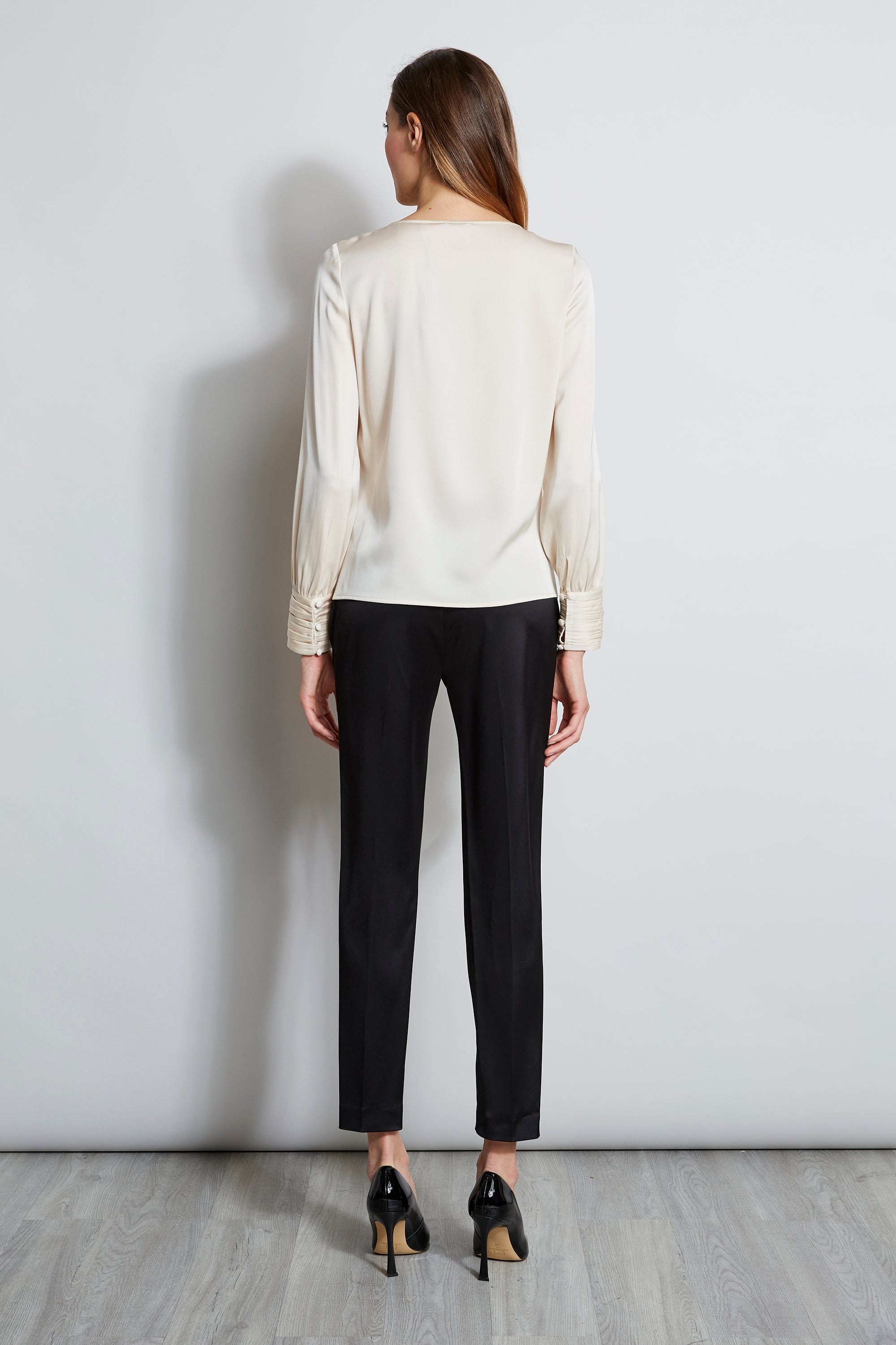 Elegant Asymmetric Silk Pearl Blouse for Women - Perfect for Office Wear, Parties & Special Occasions