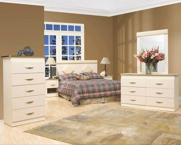 Luxury Champagne Pearl Bedroom Set - Queen/King Size Bed Frame & Furniture - 100% Canadian Made (Model NB150) - Perfect for Master Bedrooms & Guest Rooms