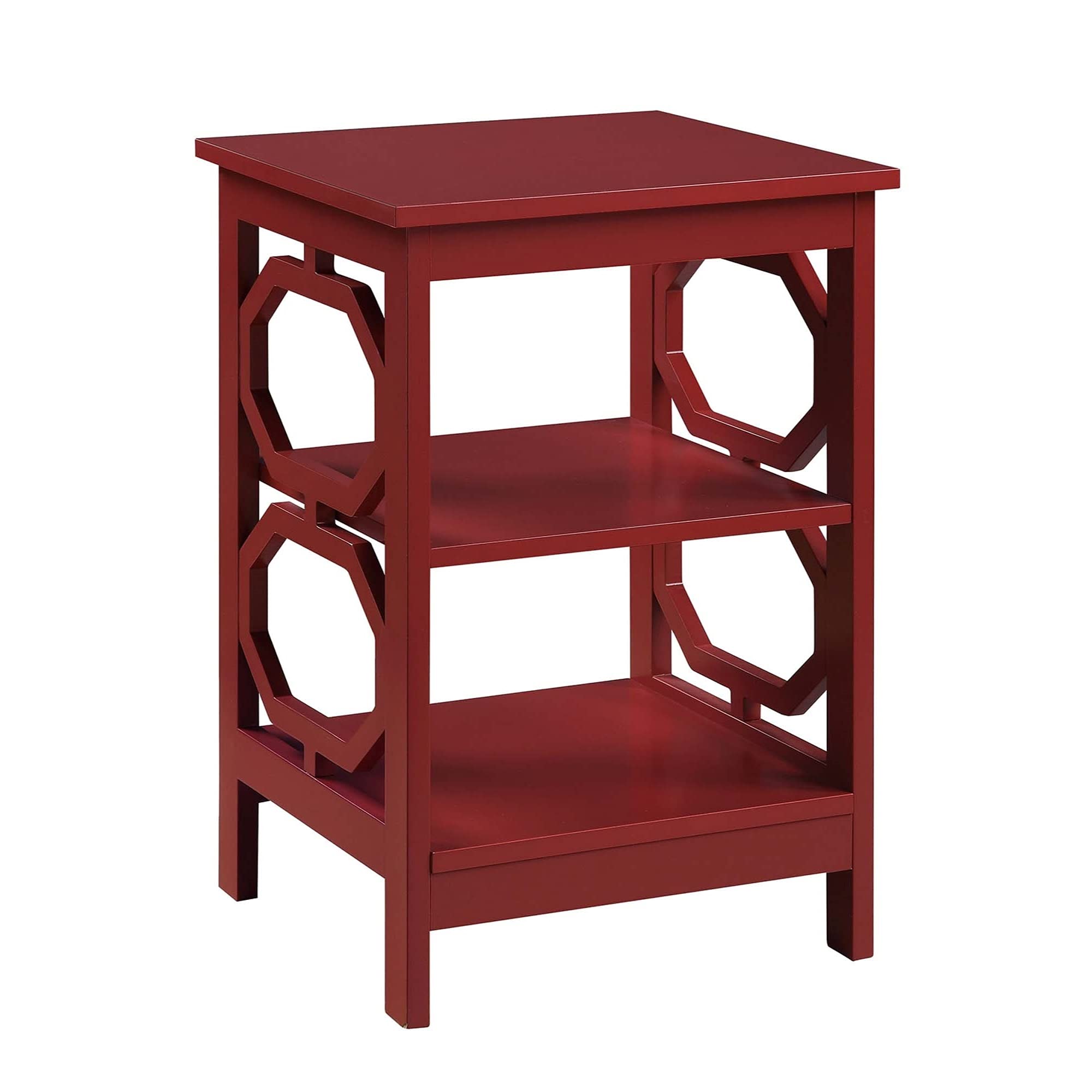Ergode Omega End Table with Shelves - Modern Nightstand with Storage for Living Room, Bedroom & Office - Perfect for Books, Lamps & Decor