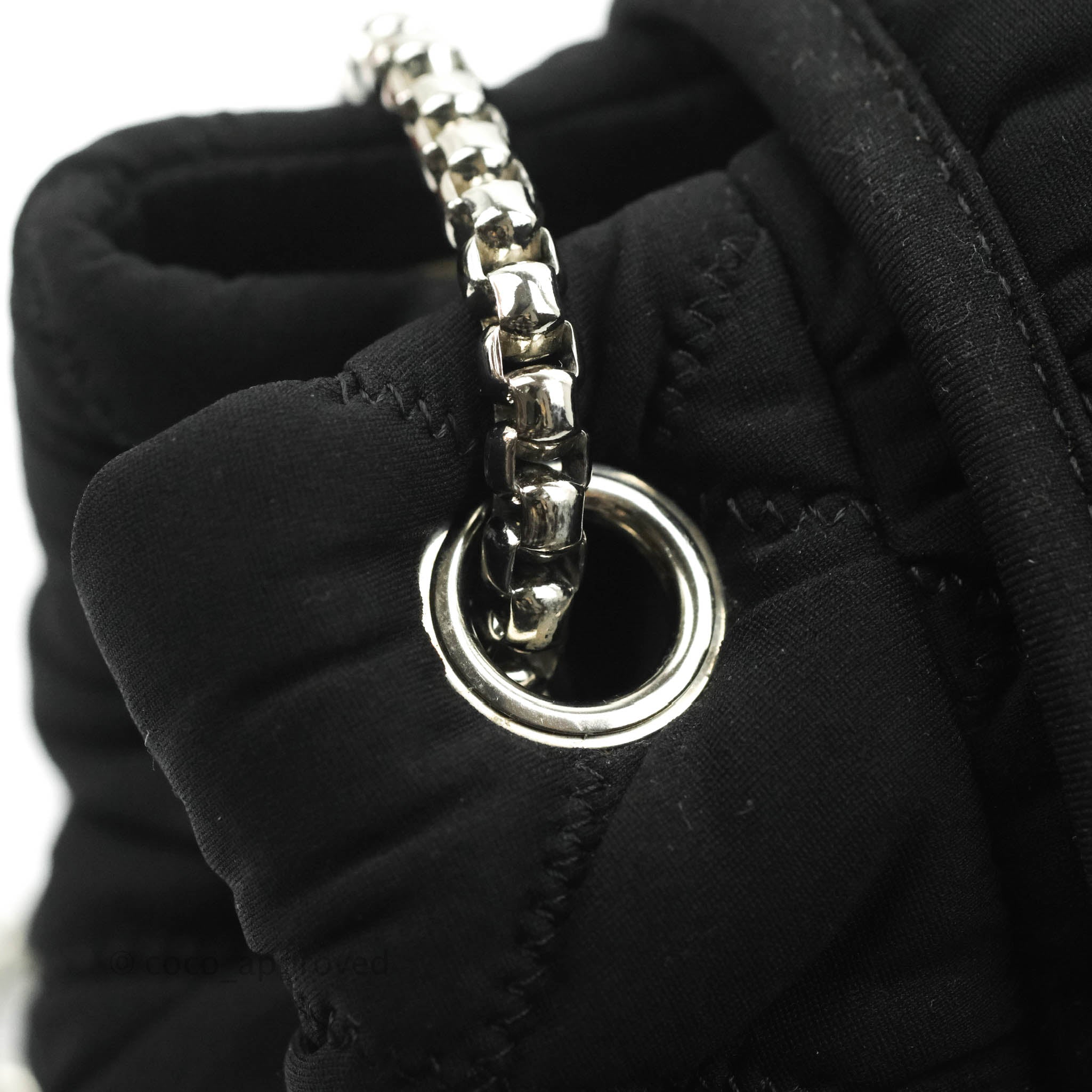 Chanel Black Jersey Bubble Quilted Accordion Flap Bag with Silver Hardware - Luxury Crossbody Bag for Women, Perfect for Evening Parties & Date Nights