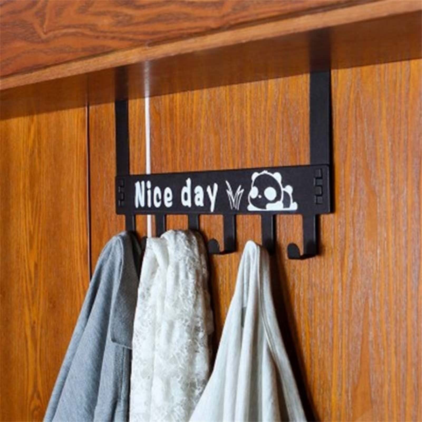 Wall Mounted Metal Coat Rack Organizer - Space Saving Hooks for Hats, Jackets & Umbrellas | Perfect for Hallway, Bedroom Door, Kitchen & Bathroom Organization