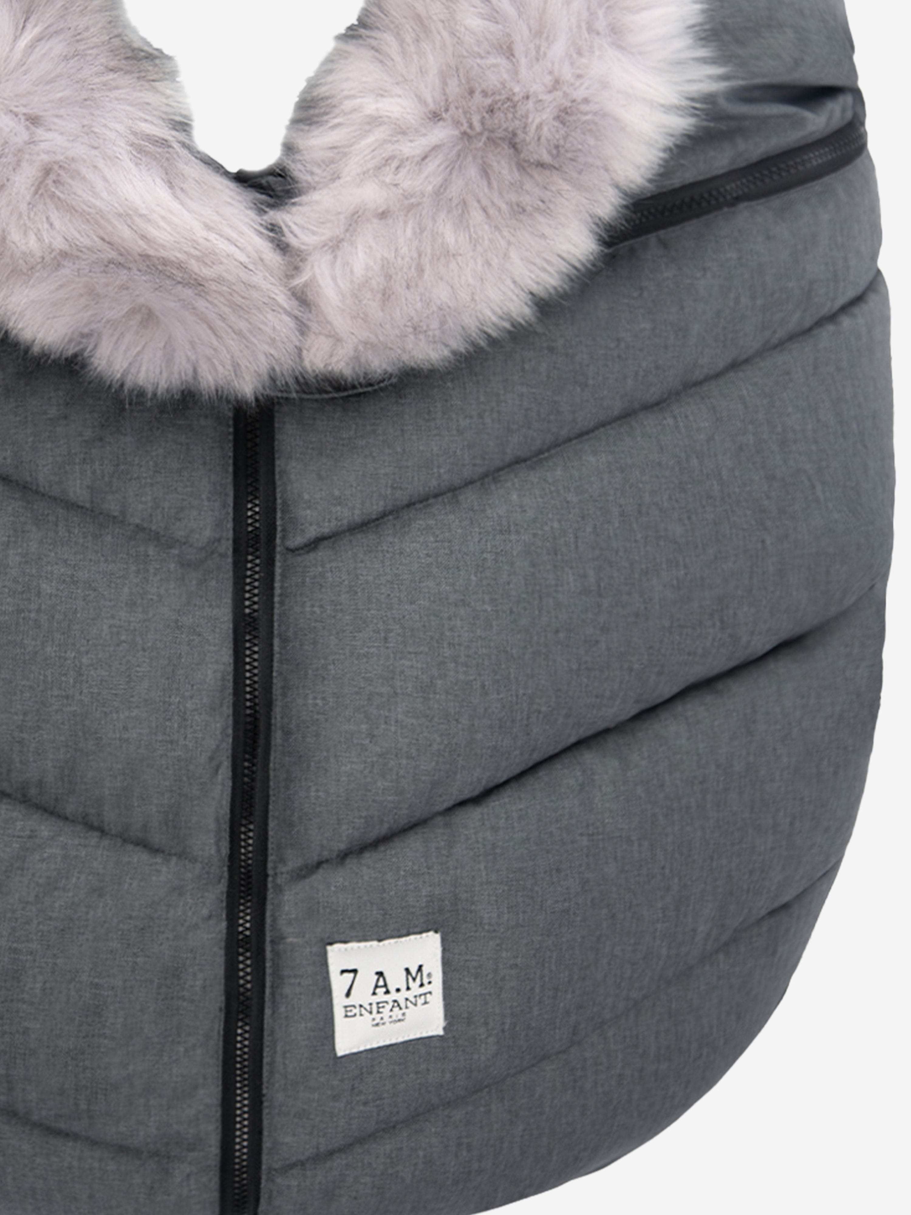 7AM Enfant Baby Car Seat Cocoon Tundra - Grey Infant Car Seat Cover for Winter Protection & Warmth | Perfect for Cold Weather, Snowy Days & Outdoor Adventures
