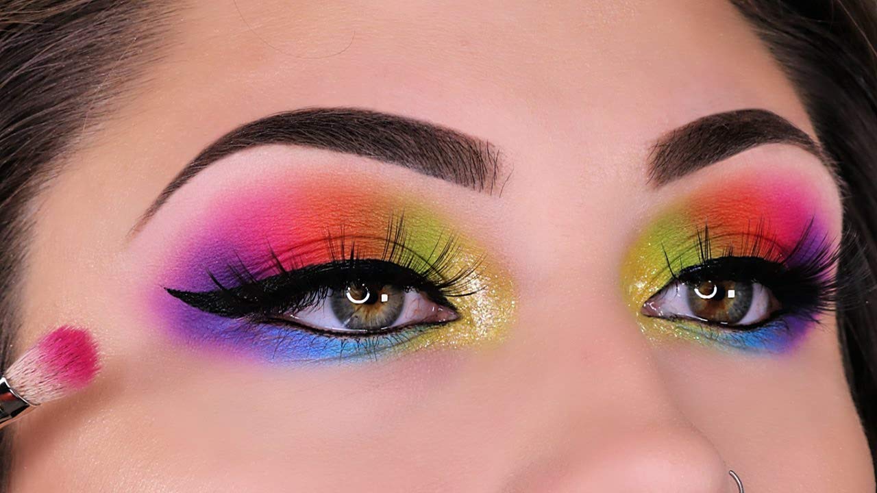 Ekan Rainbow Makeup Brush Set - Professional Face, Eye, Eyebrow & Eyeshadow Brushes for Women & Girls | Perfect for Daily Makeup, Contouring & Beauty Routines