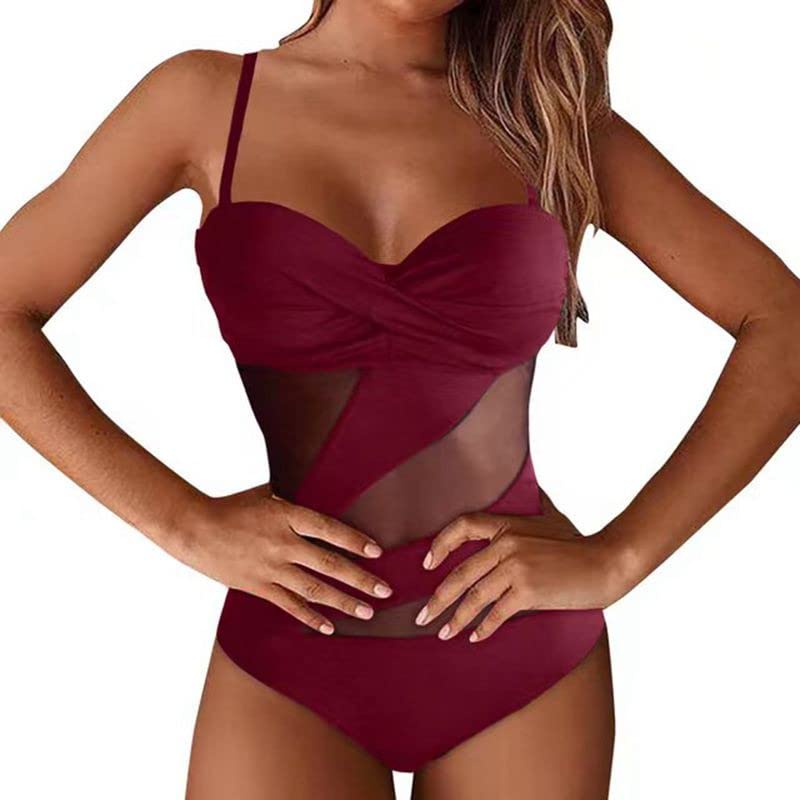Sexy One Piece Swimsuit for Women - Lace-Up Sling Monokini with Solid Color Design | Perfect for Beach Vacations, Pool Parties & Summer Getaways