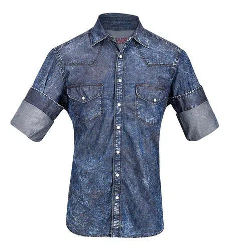 Cuadra Blue Cowboy Fashion Cotton Shirt for Men - Stylish Western Wear for Casual Outings and Country Events
