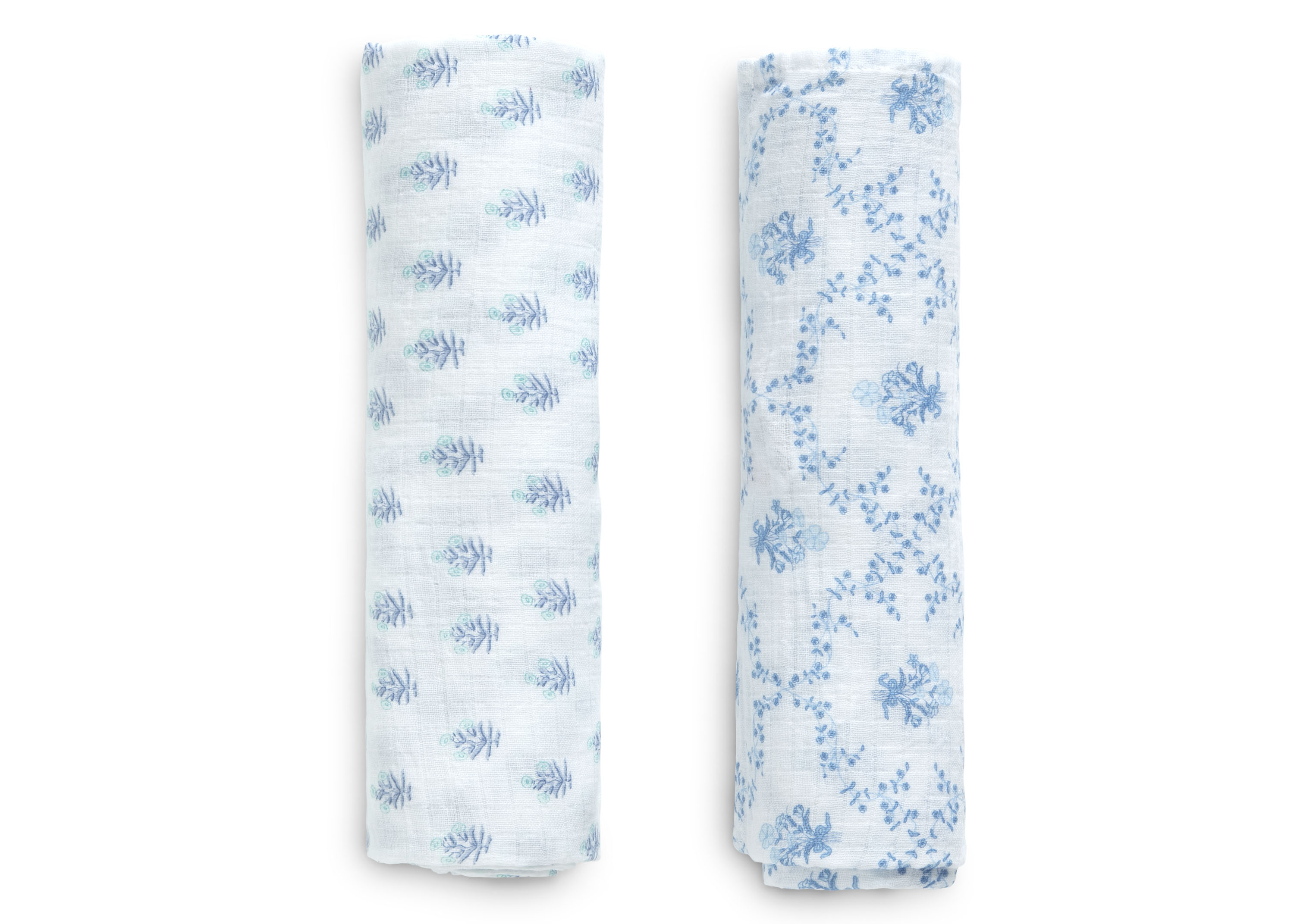 100% Cotton Muslin Baby Receiving Blankets - Soft & Breathable Swaddle Blankets for Newborns - 2 Pack Set - Perfect for Swaddling, Nursing & Stroller Use