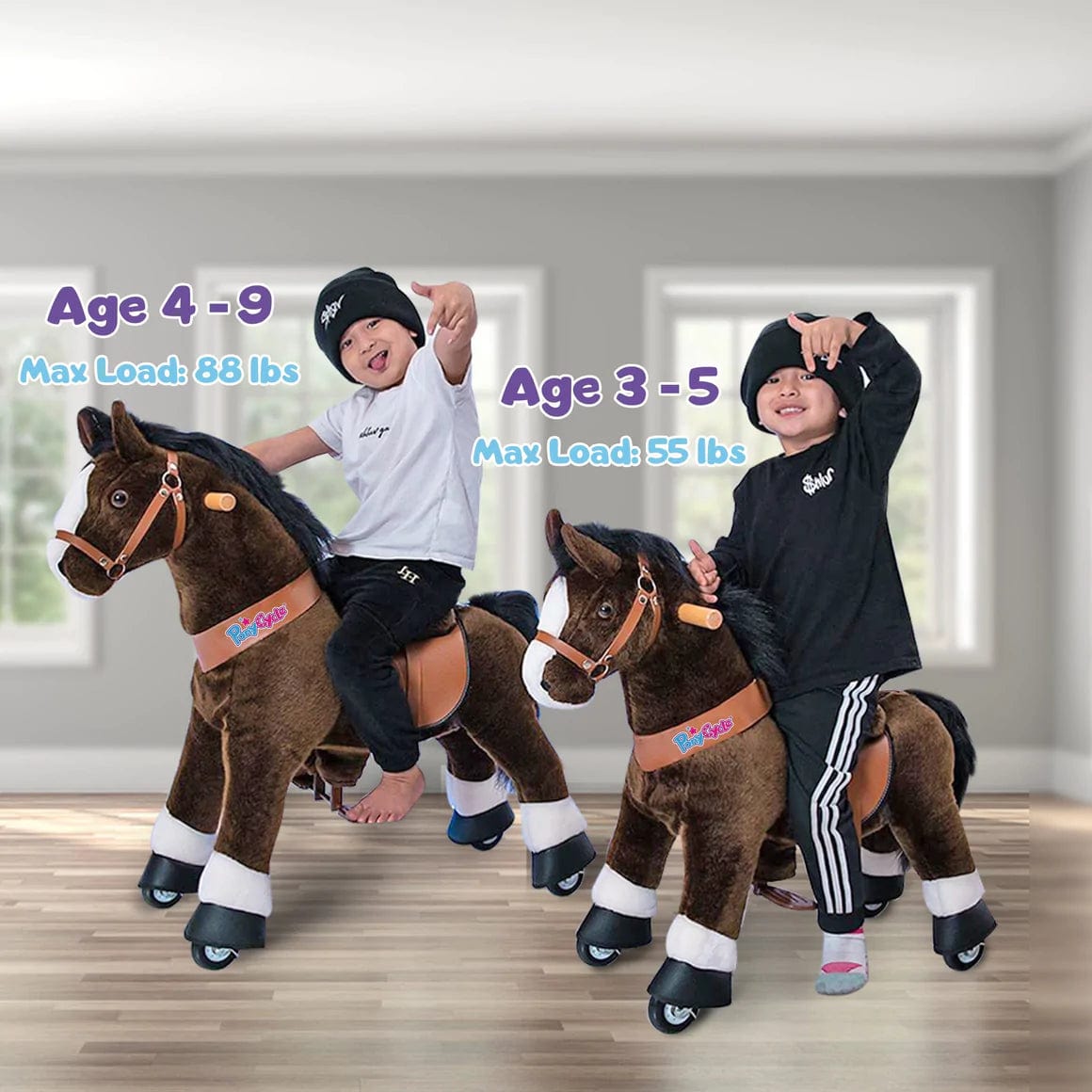 Ponycycle Ride On Toy for Kids Ages 3-5 | Interactive Rocking Horse with Wheels | Perfect for Indoor & Outdoor Play, Birthday Gifts, and Preschool Learning Activities