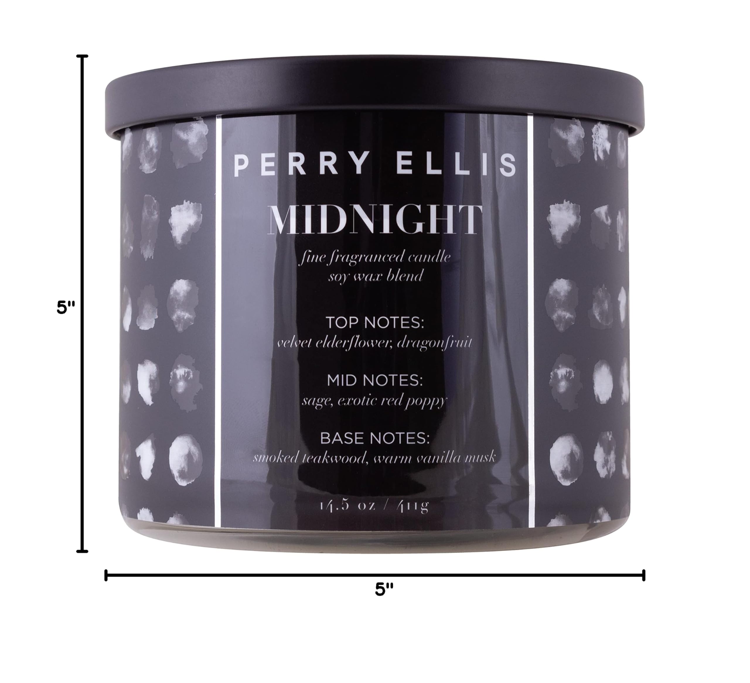 Perry Ellis Midnight Scented Soy Candle - Long-Lasting Aromatherapy Candle for Relaxation, Meditation & Home Decor - Perfect for Bedroom, Bathroom & Living Room