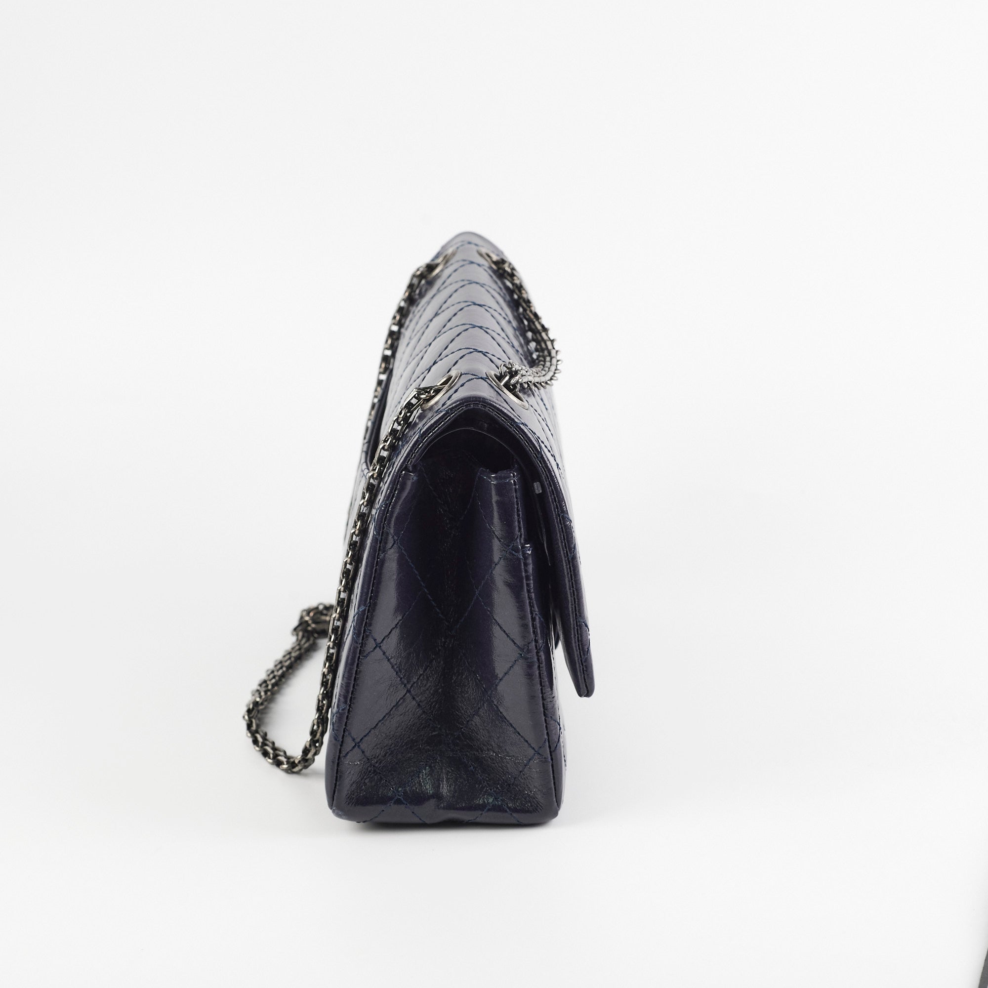 Chanel Reissue 226 Handbag - Shiny Navy Blue Calfskin Leather Crossbody Bag for Women | Perfect for Work, Evening Events & Luxury Fashion Accessories