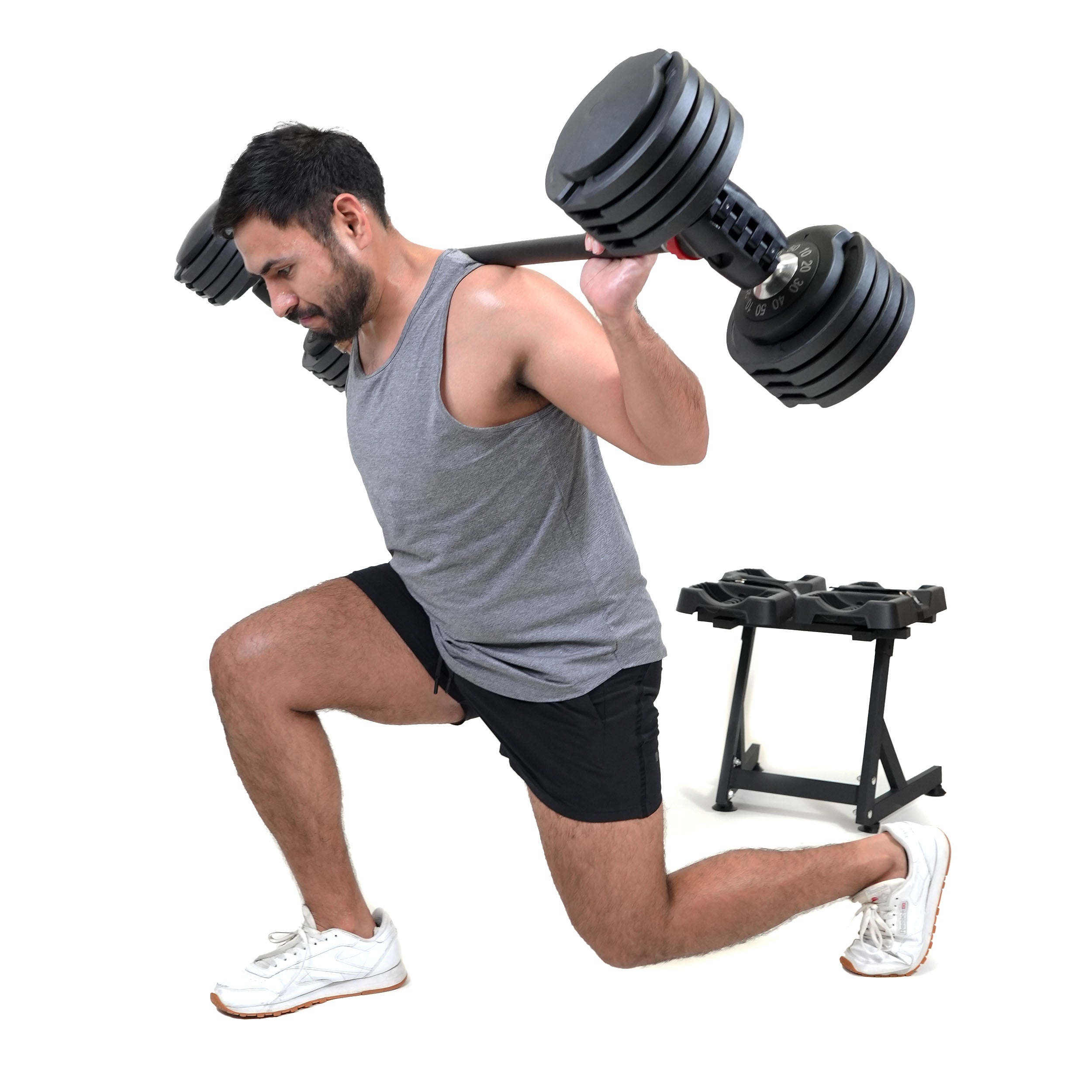 PRCTZ Adjustable Dumbbell to Barbell Converter - Modular Weightlifting Bar for Home Gym Strength Training | Perfect for CrossFit, Powerlifting & Functional Fitness Workouts