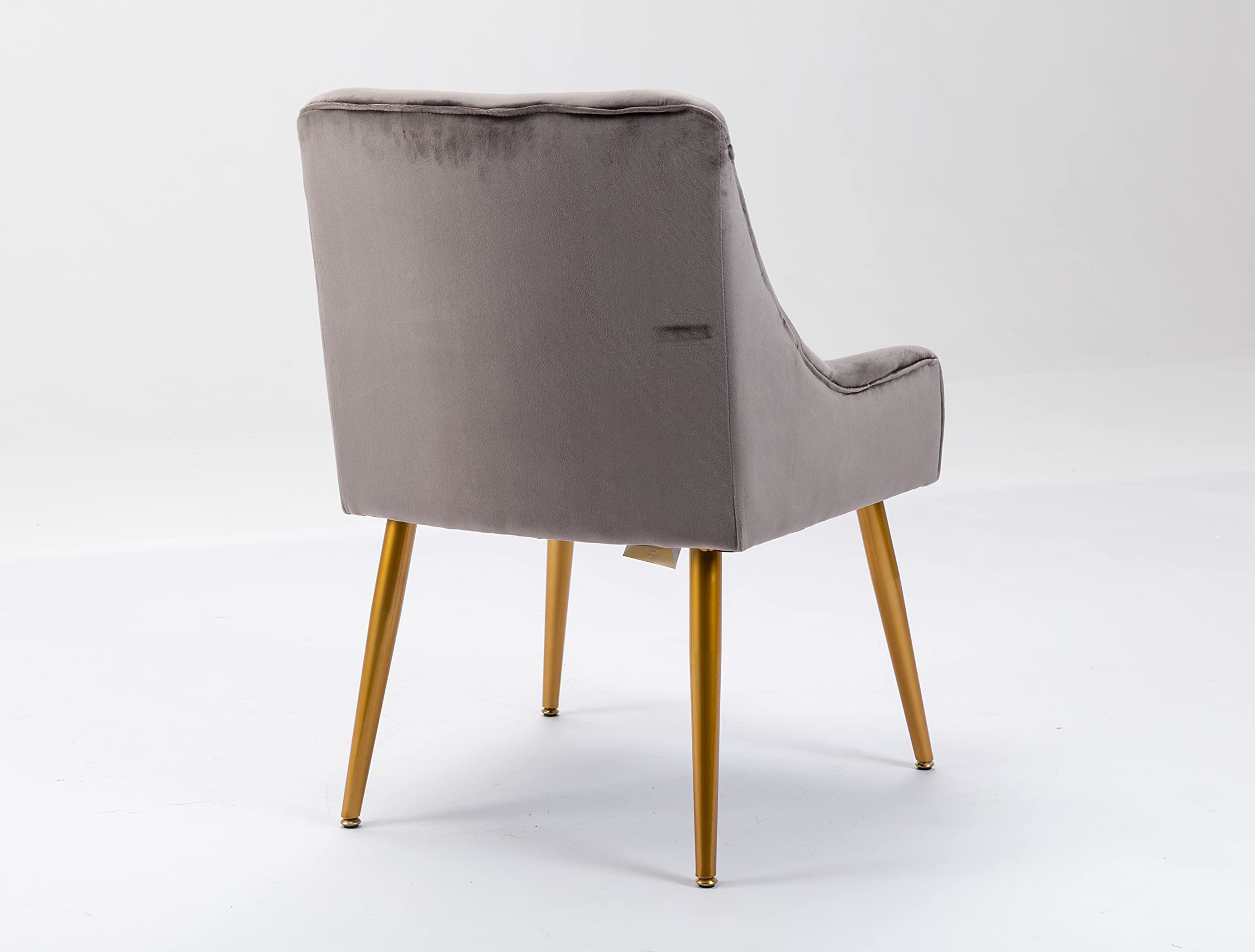 Luxury Velvet Accent Chair with Metal Legs - Modern Upholstered Armchair for Living Room, Bedroom, Office & Dining - Soft Grey Velvet Lounge Chair for Relaxing, Reading & Home Decor