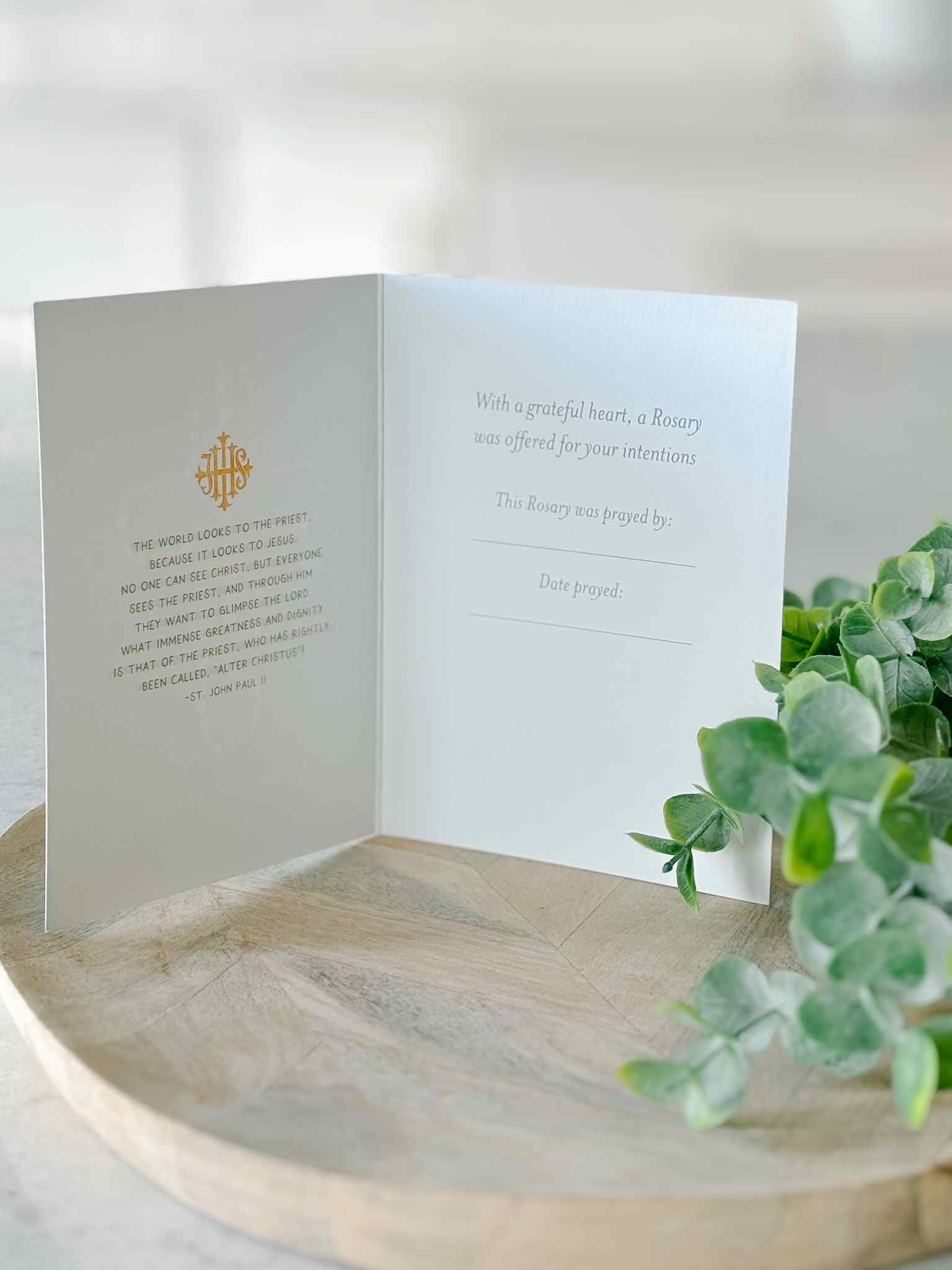 Thank You Priest Rosary Card Set of 4 - Religious Appreciation Gifts for Clergy, First Communion, Confirmation & Church Events