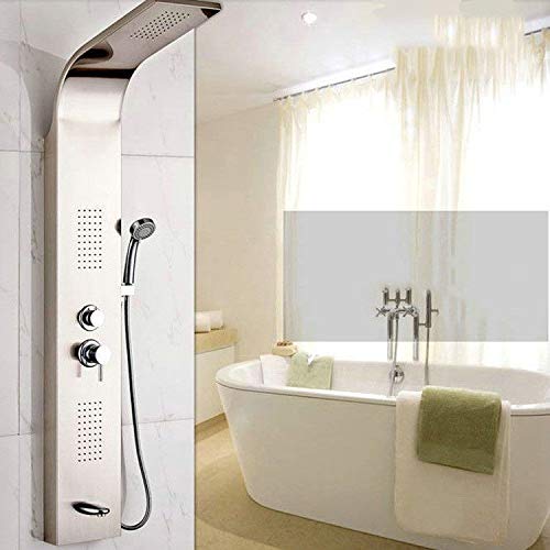 KaO0YaN Stainless Steel Brushed Handheld Shower Head Set - Multi-Function Hot/Cold Water Eco-Friendly Bath Faucet for Modern Bathroom & Spa Experience