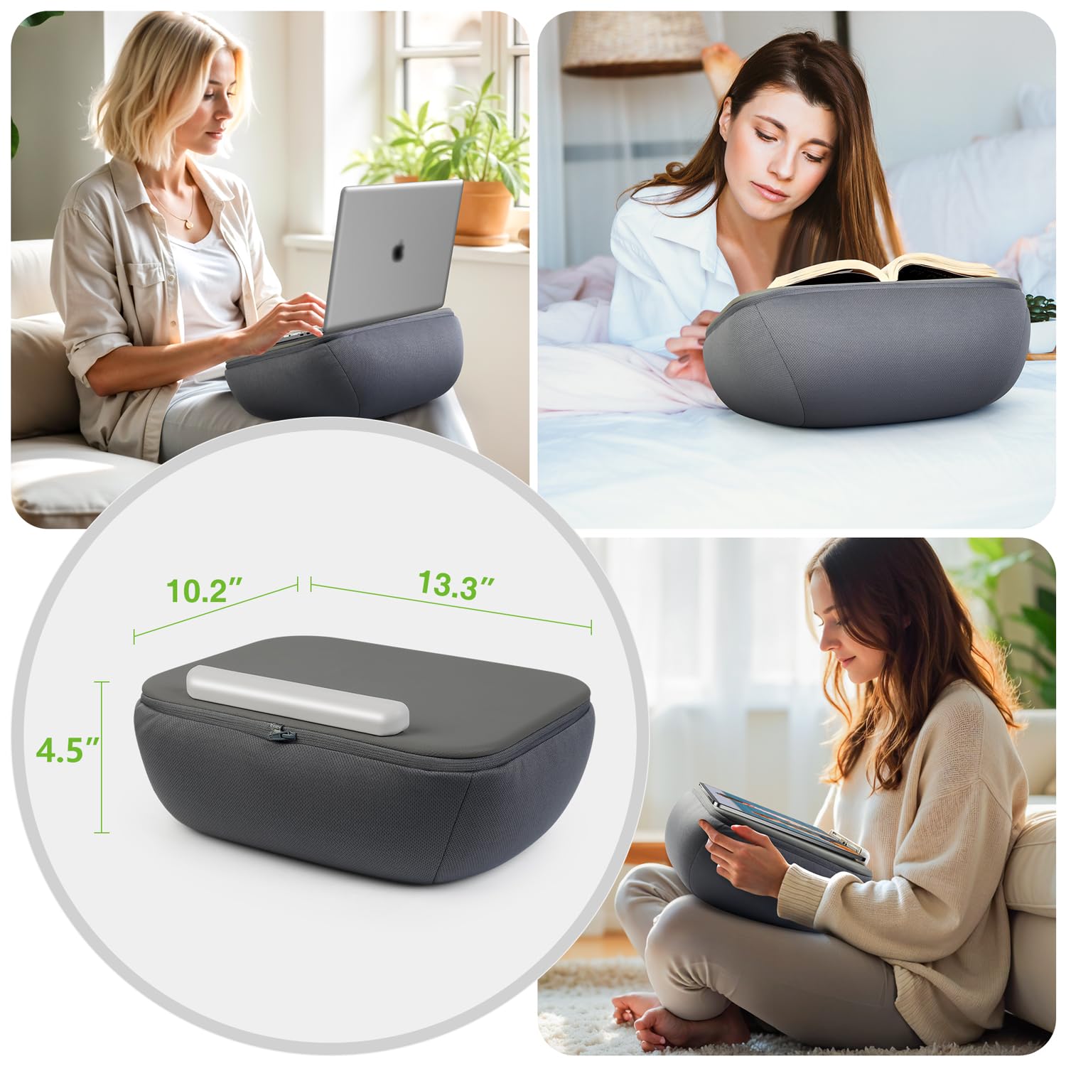 Elitehood Adjustable Book Stand with Soft Pillow Pad - Hands-Free Reading Holder for Bed, Sofa & Dorm - Reduce Neck Strain - Perfect Gift for Book Lovers - Ideal for Reading, Studying & Relaxing in Bed or Anywhere