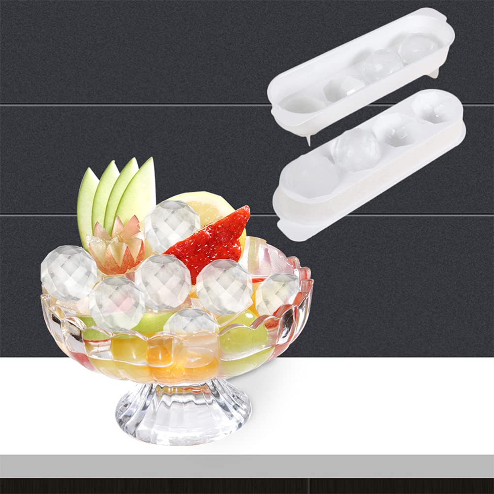 2pcs Silicone Ice Cube Trays - Reusable Ball Ice Molds for Whiskey & Cocktails - Perfect for Home Bars, Parties & Summer Drinks