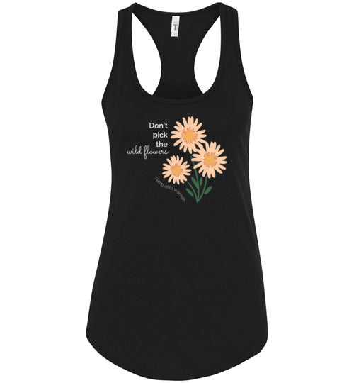 Asto Wamah Wildflowers Racerback Tank Top for Women - Floral Print Workout Top - Gym, Yoga & Summer Casual Wear