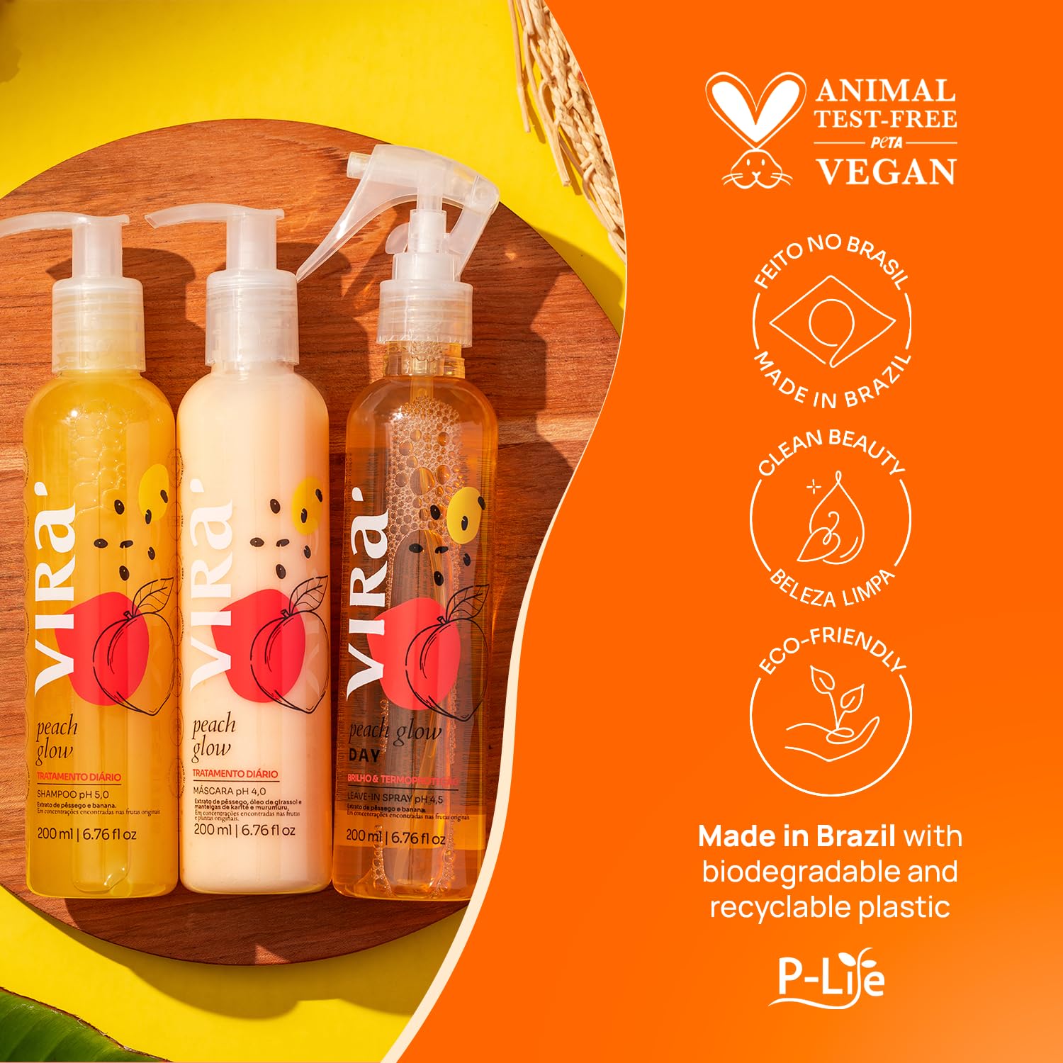 Brazilian Shampoo and Conditioner Set for Dry Damaged Hair - Deep Moisturizing Hair Mask & Leave-In Treatment Kit - Anti Frizz Repair for Shiny Soft Hair - 3 x 6.76 fl oz - Perfect for Daily Hair Care & Salon-Quality Results at Home
