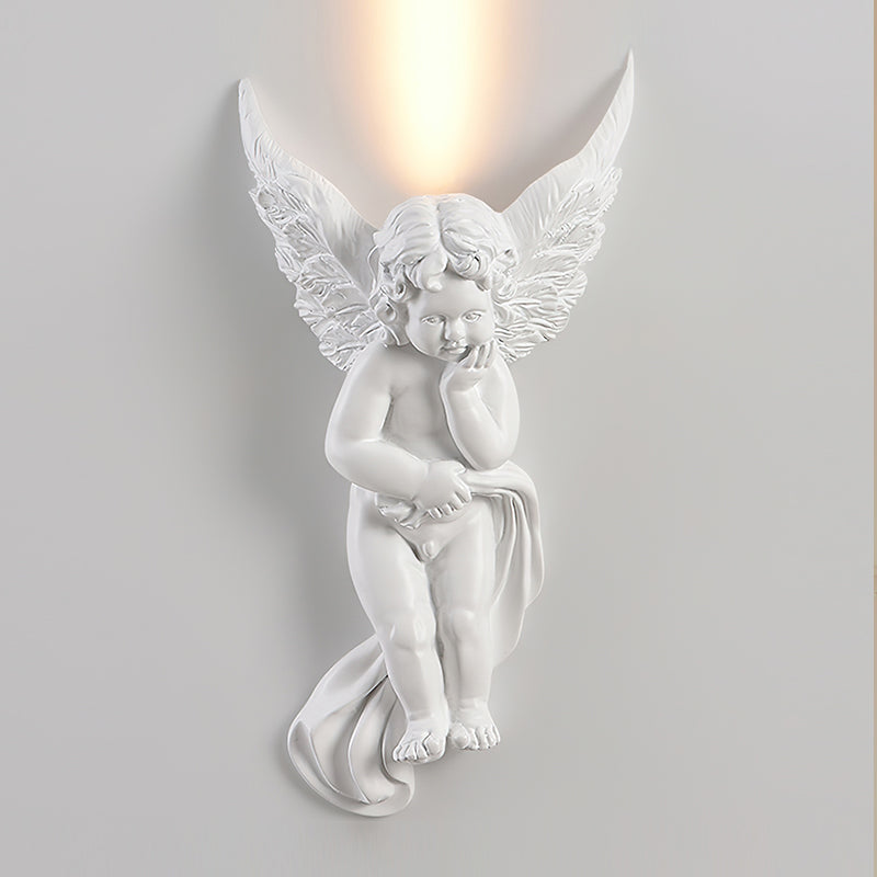 Angel Resin Wall Lamp - Elegant Decorative Lighting for Bedroom, Living Room & Hallway - Perfect for Home Decor & Ambient Lighting
