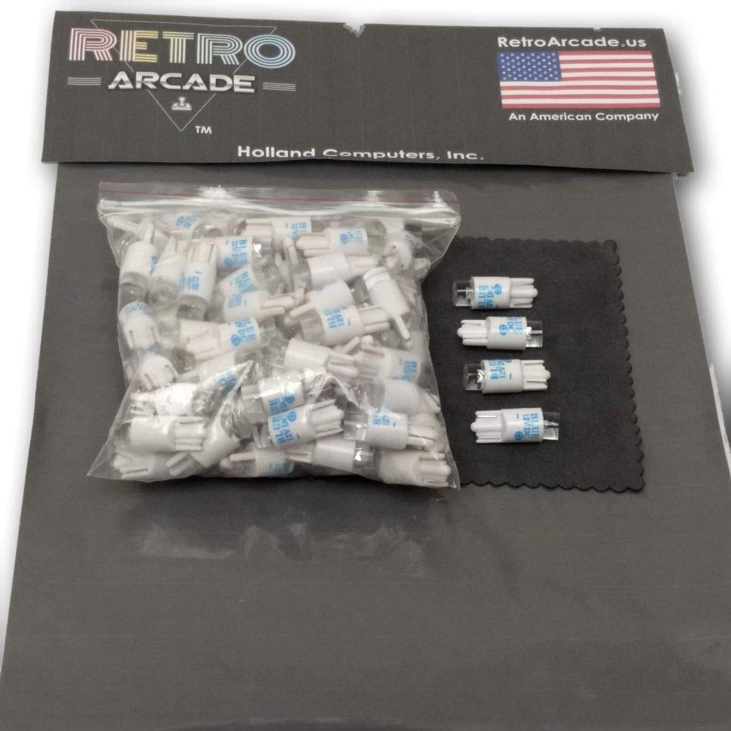 100pcs Blue Arcade Game LED Lamps - 12V DC Illuminated Push Button Lights for Arcade Machines & DIY Gaming Controllers - Perfect for Home Arcades, Retro Gaming Setups & DIY Electronics Projects