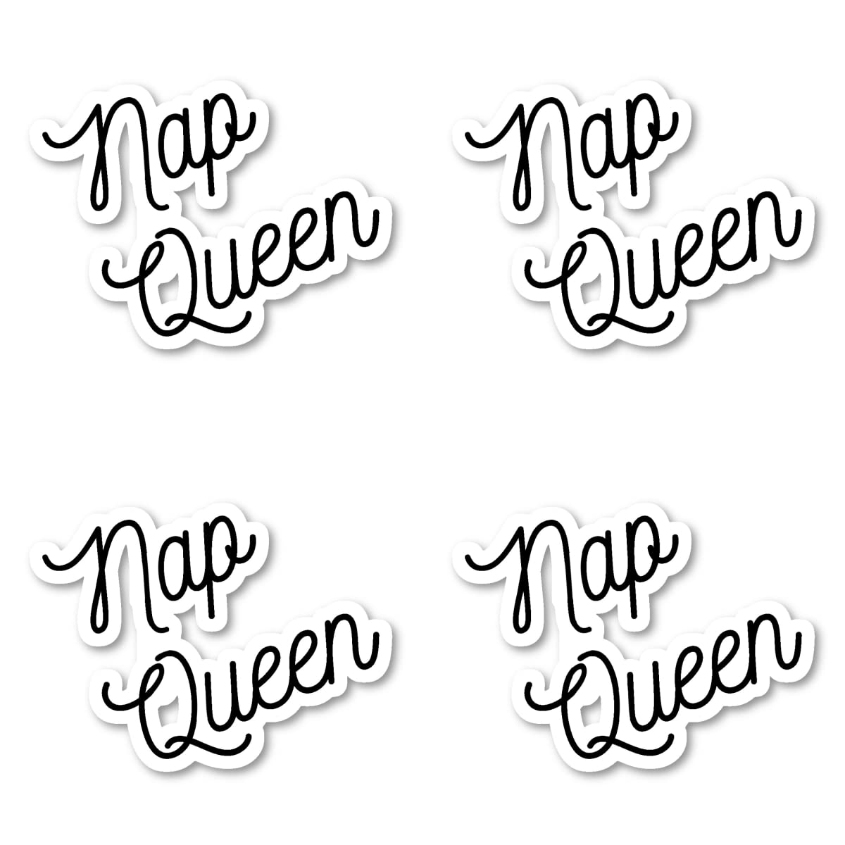 Nap Queen Sticker Pack (4 Pieces) - Funny Quote Vinyl Decals for Laptop, Phone & Tablet - 2.5 Inch Waterproof Stickers - Perfect for Laptops, Water Bottles, Notebooks & Tech Accessories