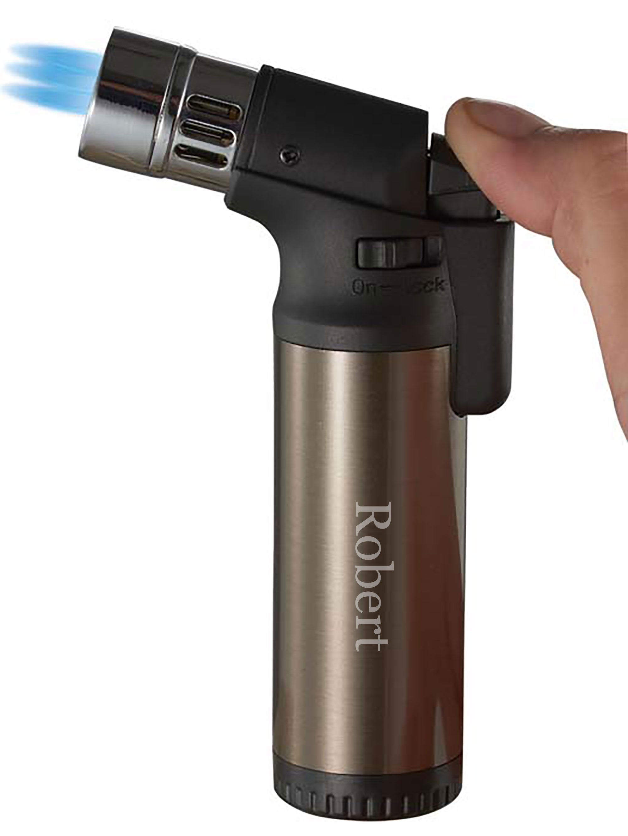 Premium Ares Quad Torch Cigar Lighter in Gunmetal Finish - Perfect for Cigars, Cigarettes & Outdoor Adventures (Camping, BBQ, Travel)
