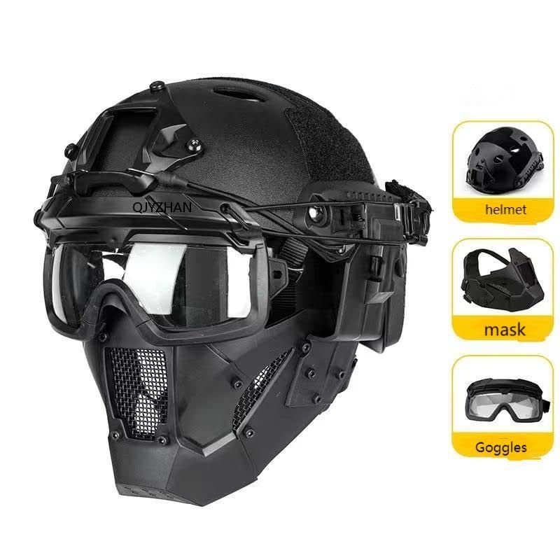 Tactical Airsoft Helmet with Steel Mesh Mask & Goggles - Military-Grade Protection for Hunting, Paintball, Outdoor Sports & CS Shooting Games | Perfect for Airsoft Battles, Range Training & Tactical Adventures