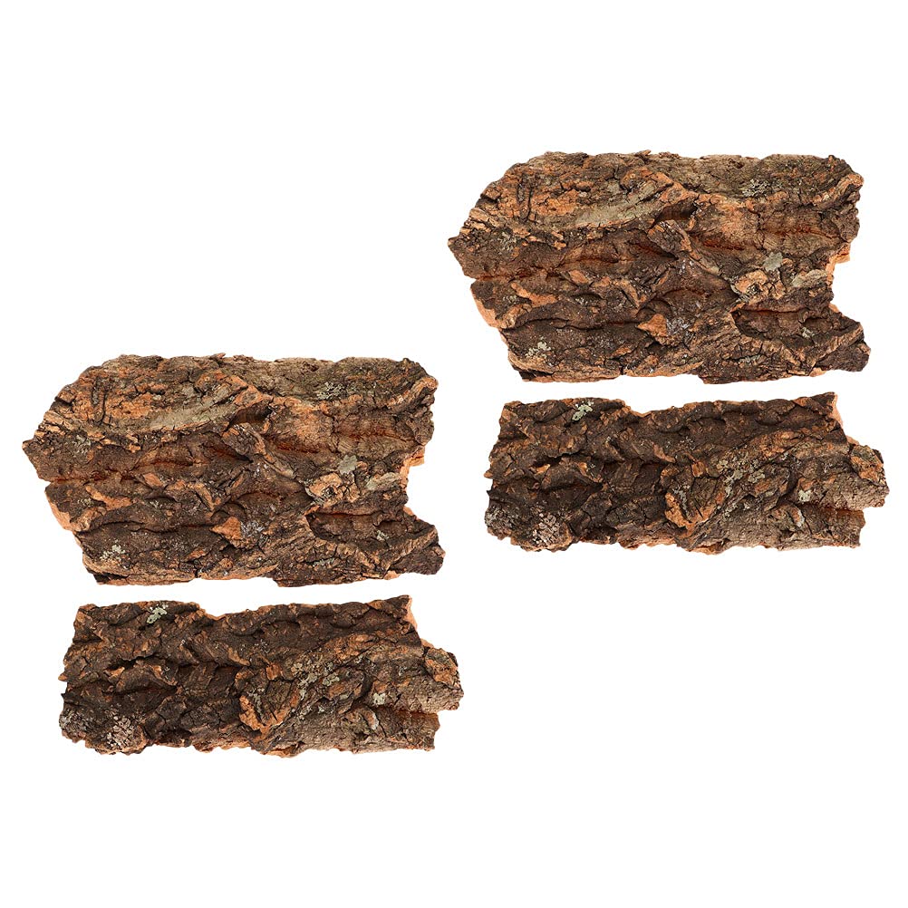 4 Pcs Reptile Bark Decor - Pet Terrarium Climbing Platform for Rainforest Habitat