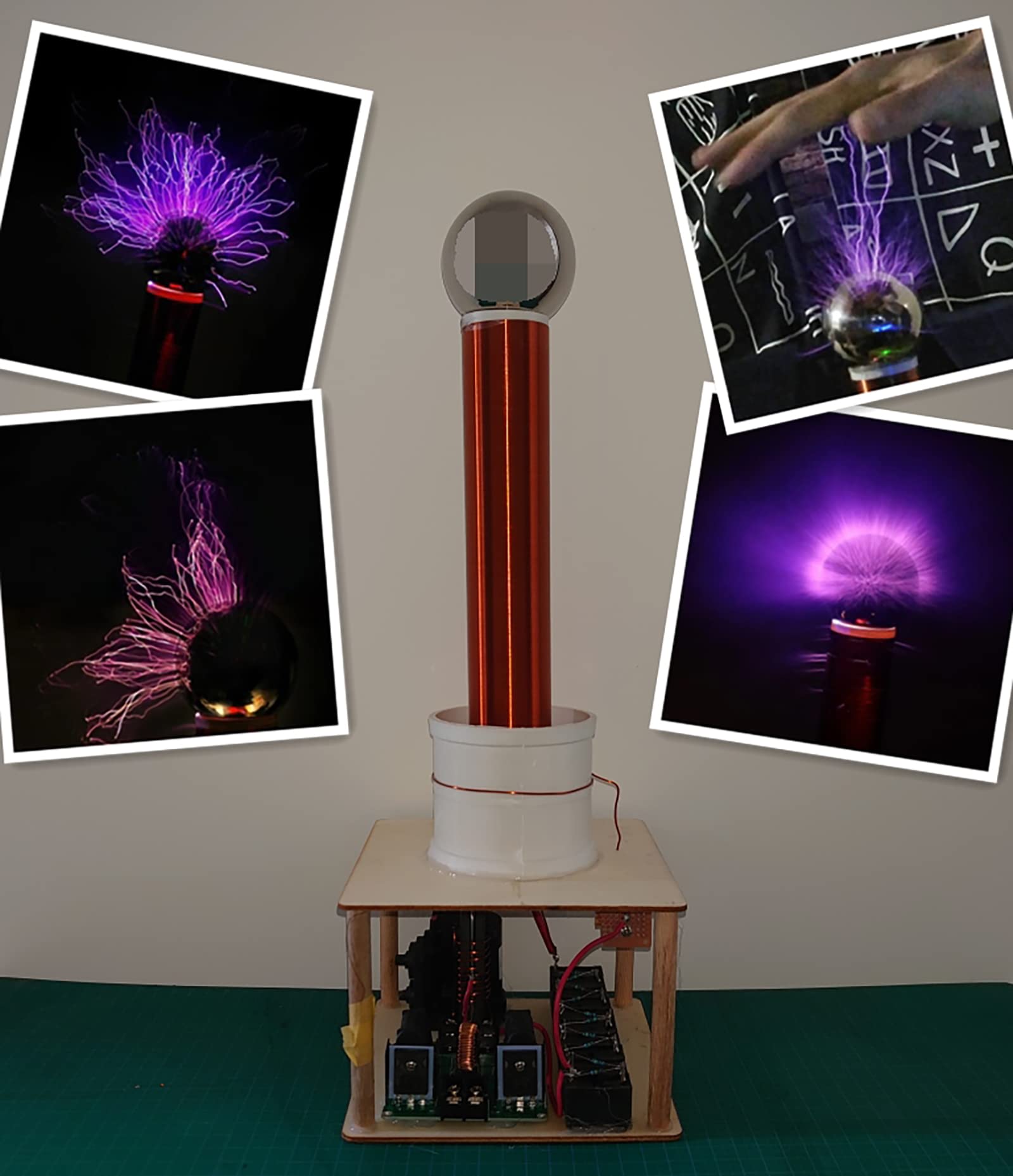 DIY Tesla Coil Kit - Touchable Artificial Lightning Arc Plasma Generator for Wireless Power Transmission | Science Experiment Model & Educational STEM Toy | Perfect for Classroom Demonstrations, Home Decor & Science Enthusiasts